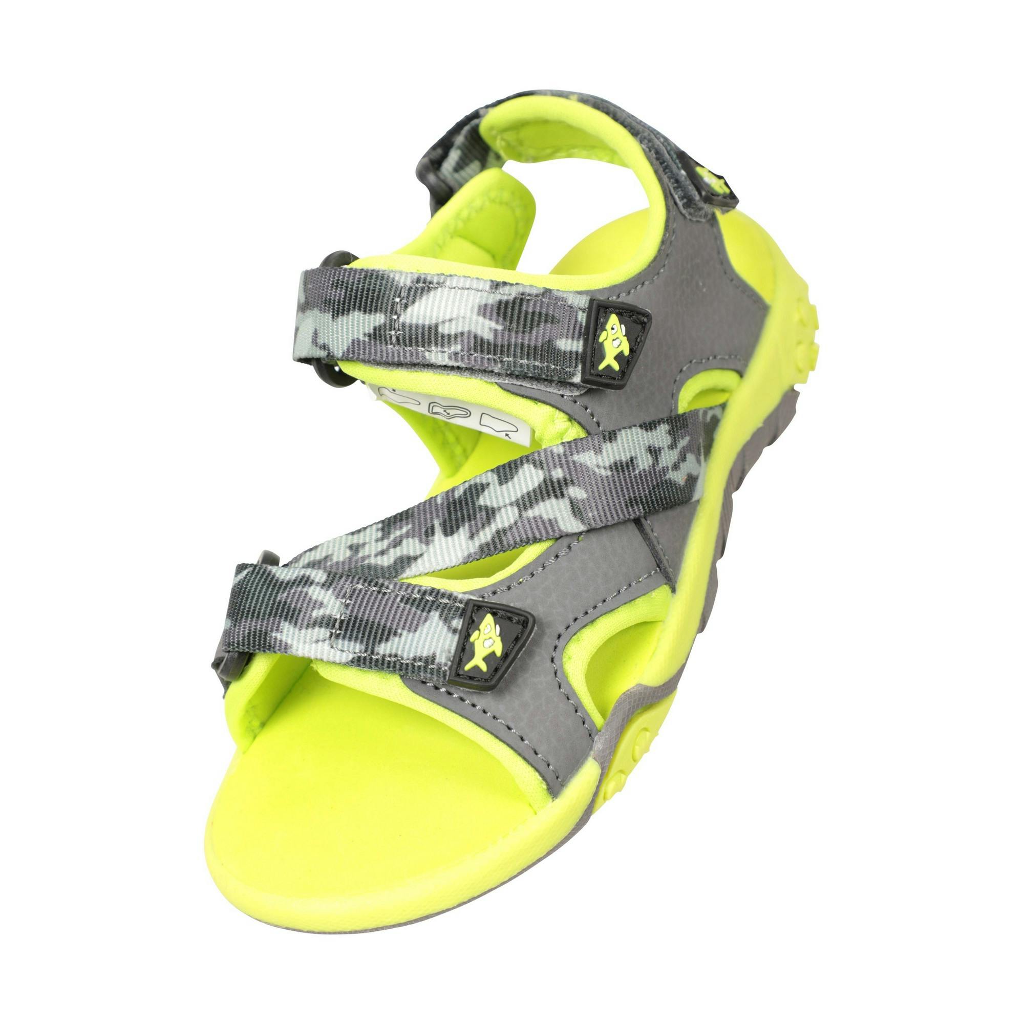 Mountain Warehouse Grey Kids Seaside Camo Sandals - 6 Uk Child - 100% Synthetic