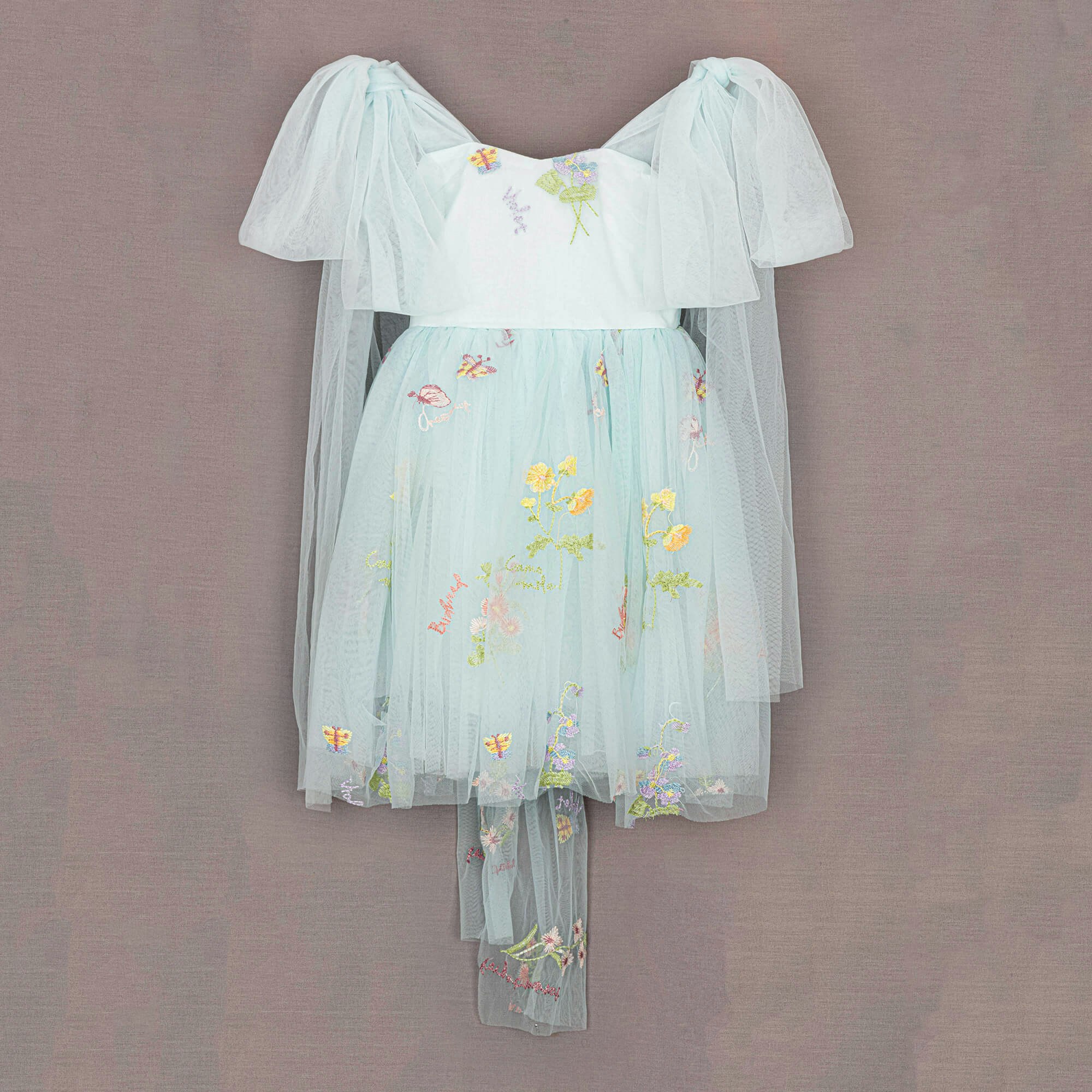 Uk Flower Girl Boutique Girls Sky Blue Uk Flower Boutique Enchanted Angel Dress - Embroidered - 12/13 Years