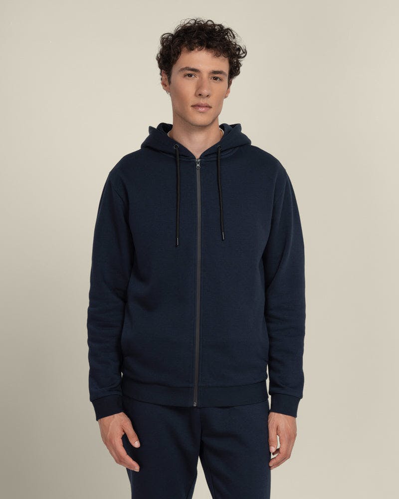 Larsson & Co Faaborg - Zip-Through Hoodie - Xl - Navy