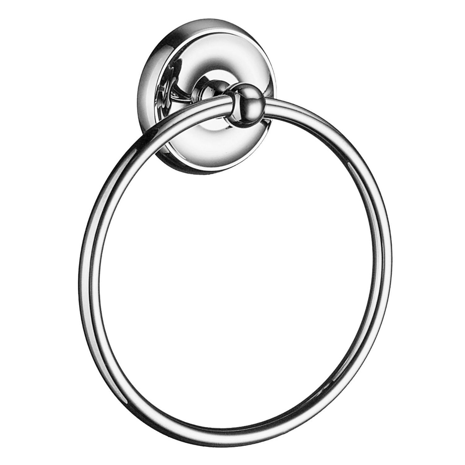 Rackhams Polished Chrome Towel Ring (W) 15.5Cm Wall Mounted With Concealed Screws Bathroom Towel Holder