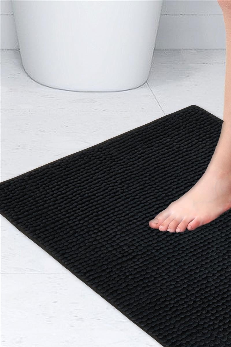 Rackhams Black Noodle Non-Slip Bathroom Shower Mat