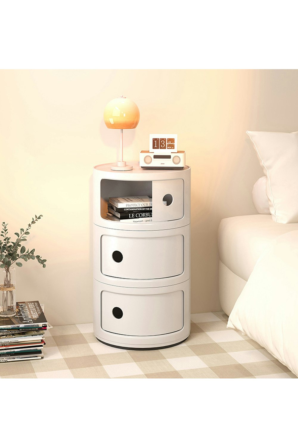 Rackhams White 3-Tiered Plastic Storage Drawer Unit