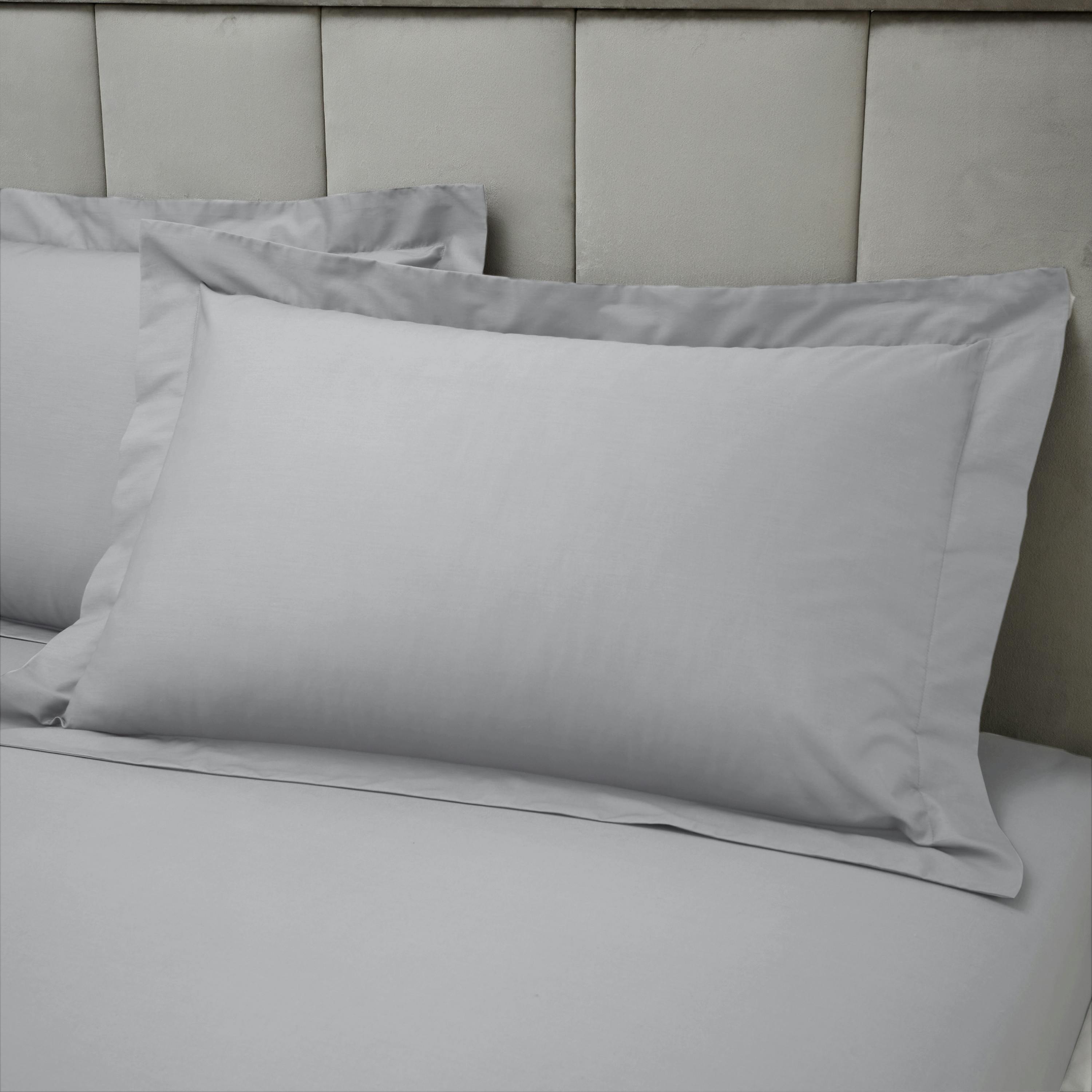 Rackhams Silver/Grey 180 Thread Count Egyptian Cotton Oxford Pillow Case - Oxford - Image 3