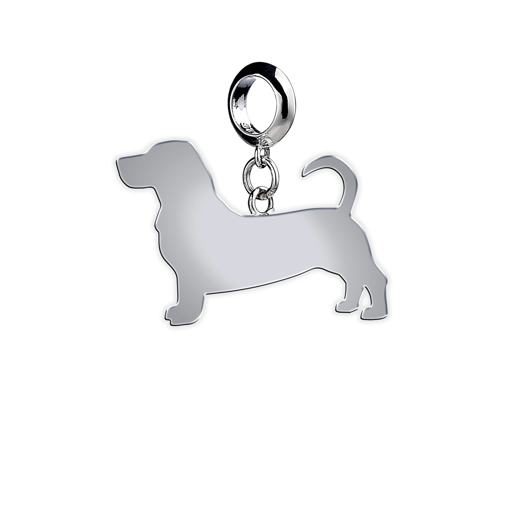 Mylee London Silver Basset Hound Silhouette Charm - No - Slider Charm