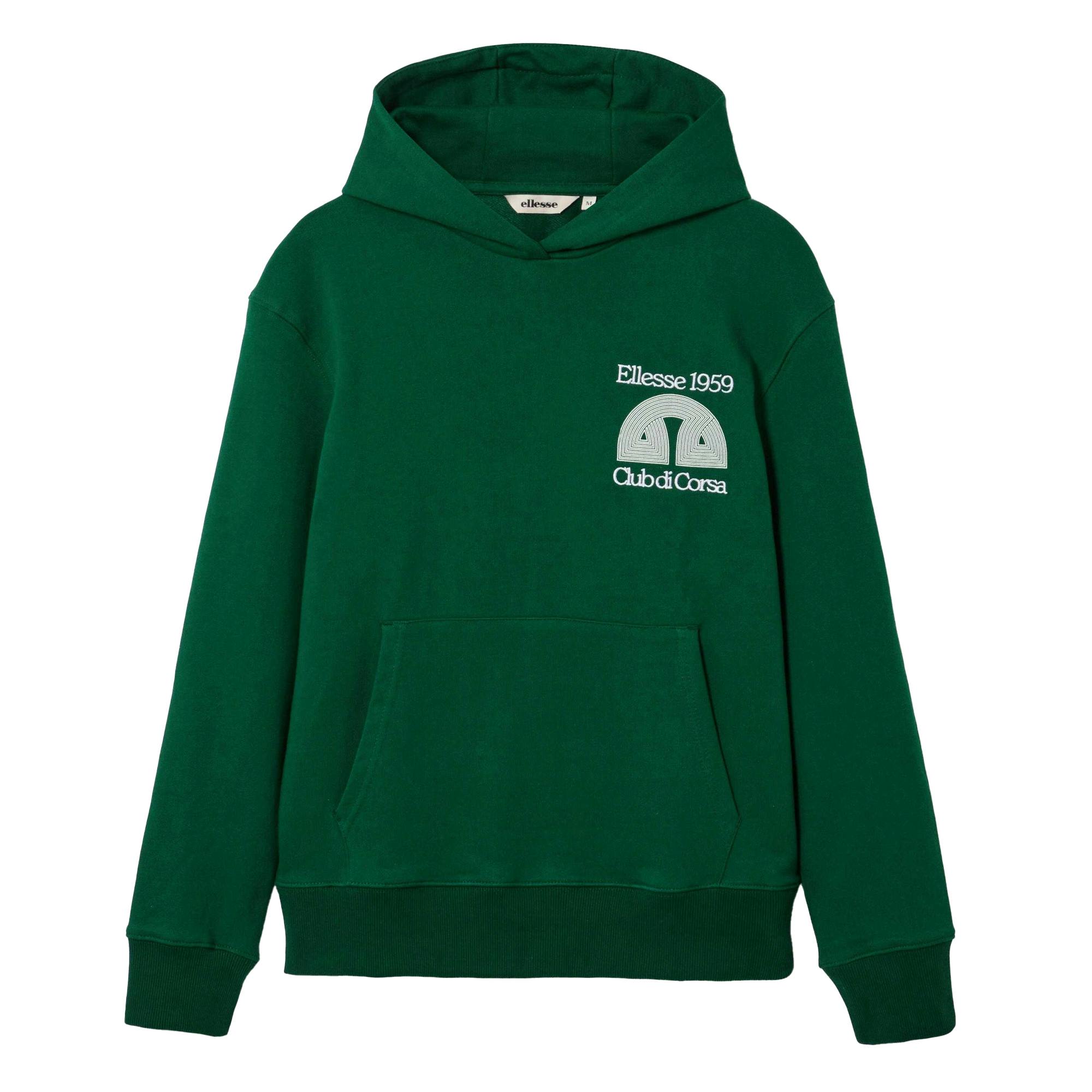 Ellesse Men's Dark/Green Club Di Corsa Hoodie - Xl - 80% Cotton/20% Elastane