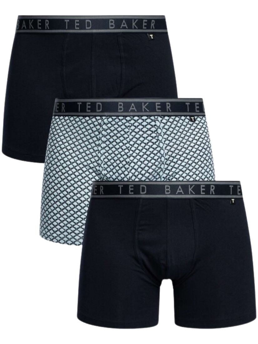 Ted Baker 3-Pack Palms Print Boxer Briefs, Navy - M