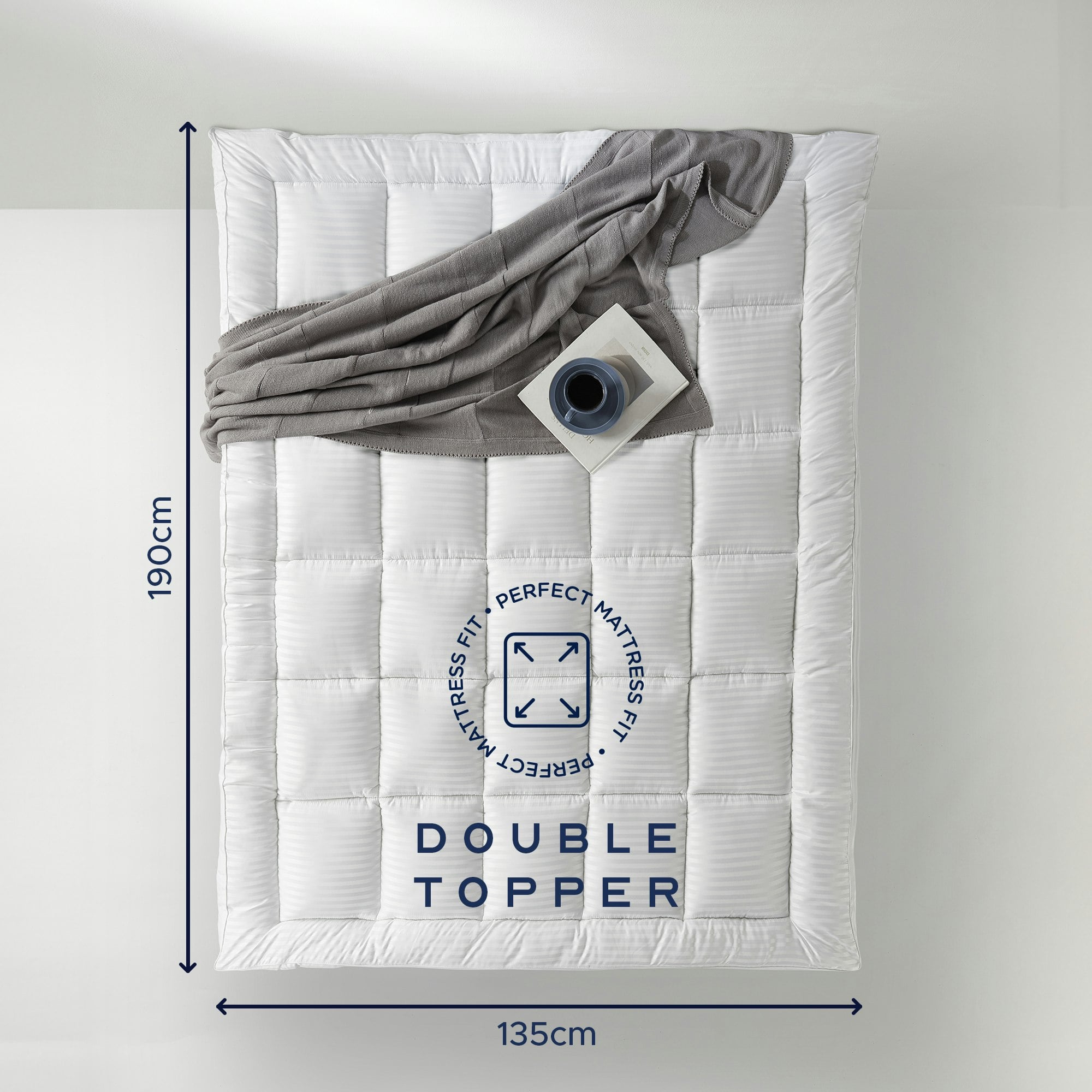 Rackhams Luxurious Hotel Extra Deep 10Cm Mattress Topper - Double