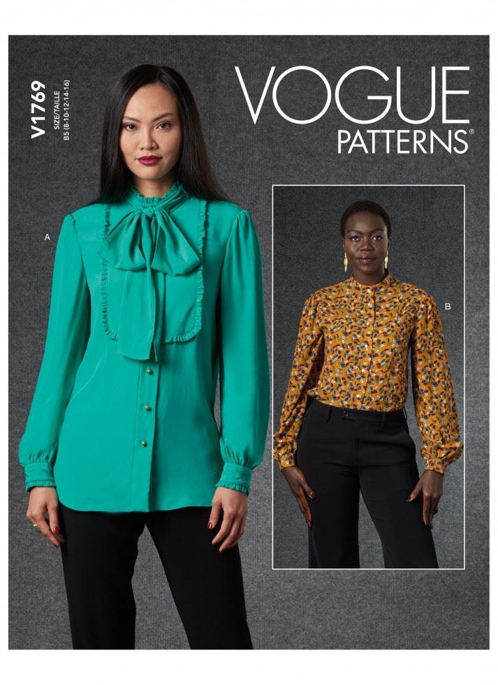 Vogue Women's Sewing Pattern 1769, Tops For B5 (8-10-12-14-16) - Intermediate - F5 (16-18-20-22-24)