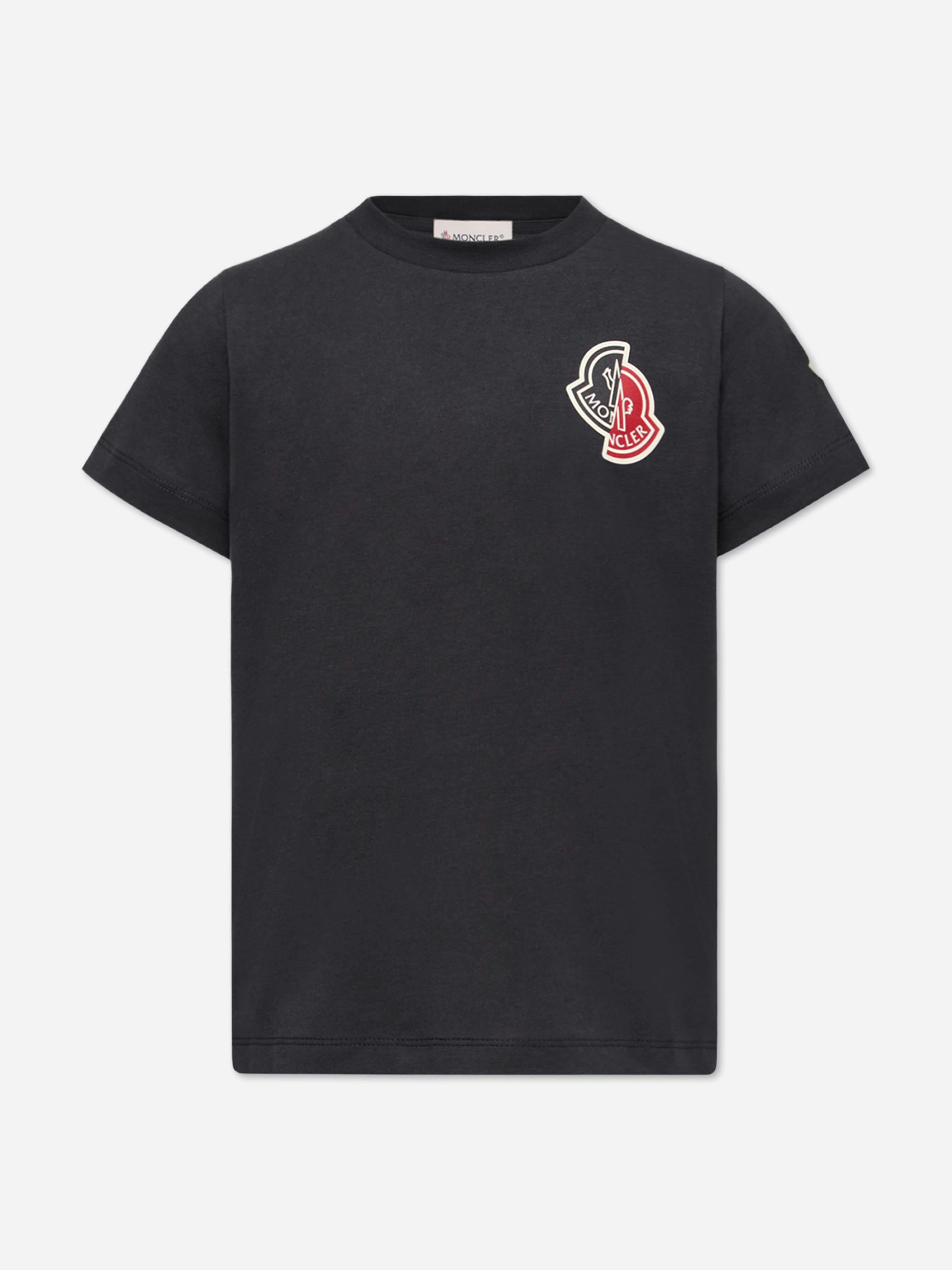Moncler Enfant Boys Split Logo T-Shirt In Navy - Navy - 6 Yrs