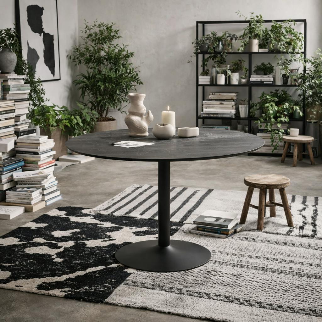 Wyld Haus Black Ibiza 110Cm Round Dining Table Base