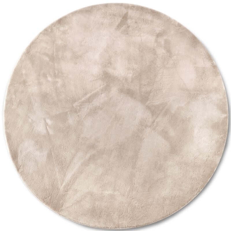 Rackhams Beige Leon High Pile Rug - Ø 160 Cm