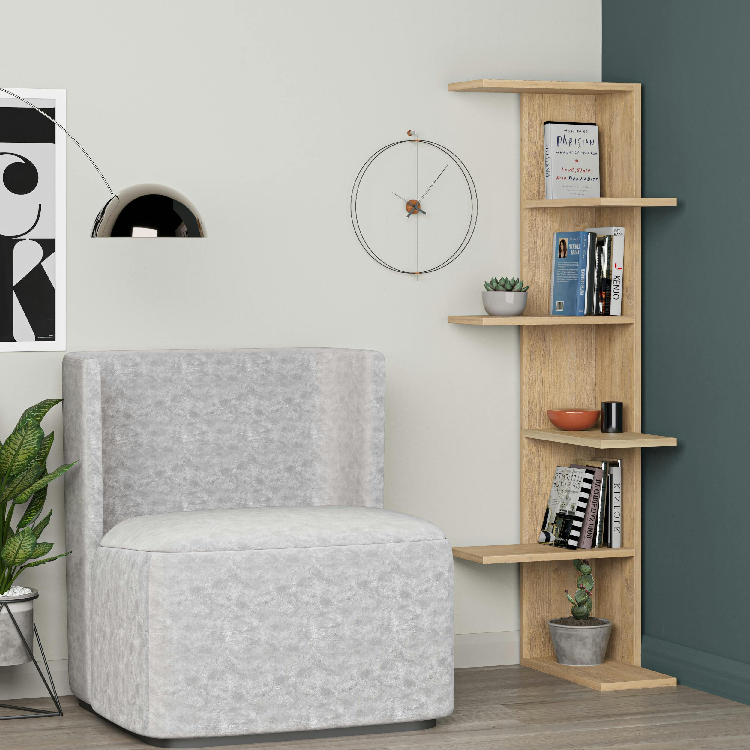 Decortie Saso Oak 5 Tier Medium Corner Display Unit - Image 3