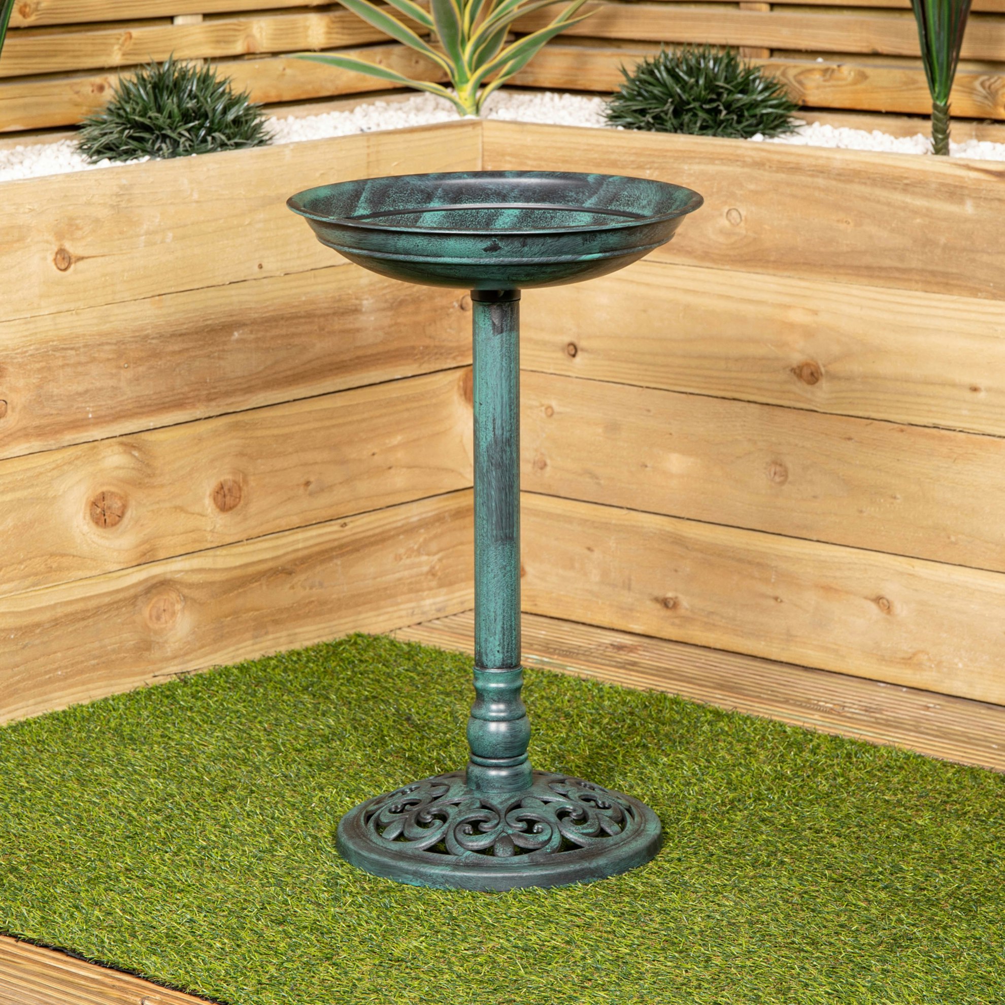 Rackhams Green 63Cm Verdi Traditional Garden Patio Resin Bird Bath