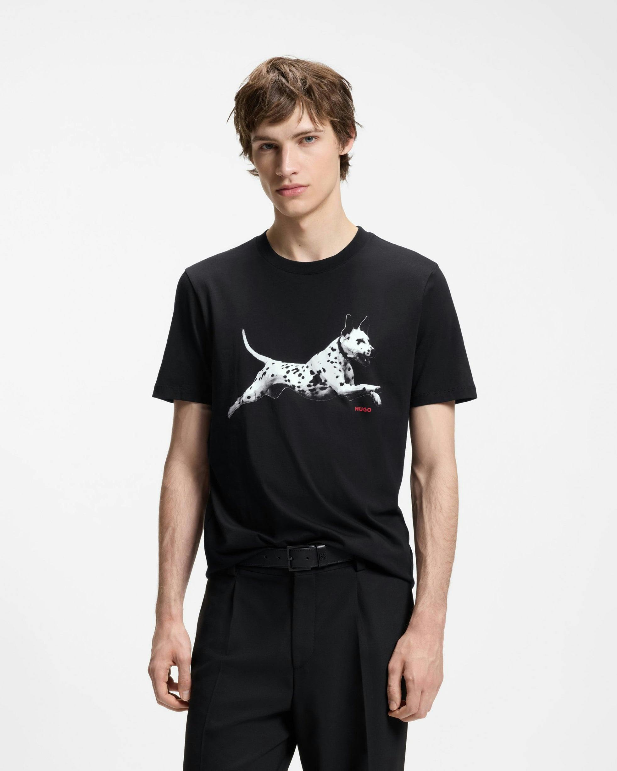Hugo Men's Black Dirunn Cotton-Jersey T-Shirt With Animal Artwork - 001 - 001 - Xl