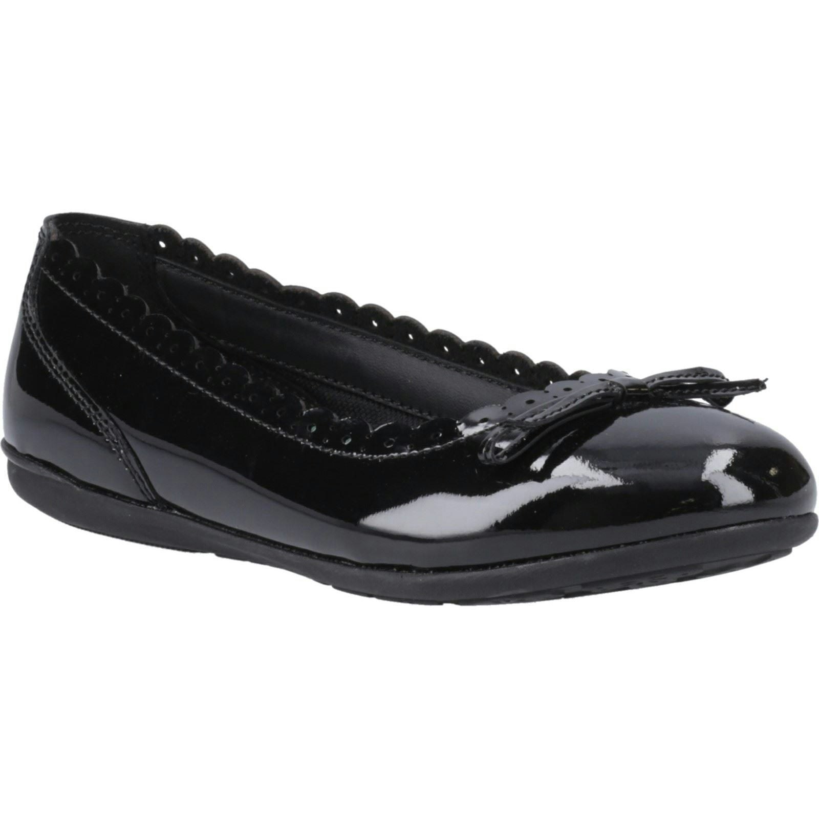 Hush Puppies Girls Black Lillie Ballerina Patent Leather 'S Ballet Flats - Size 3