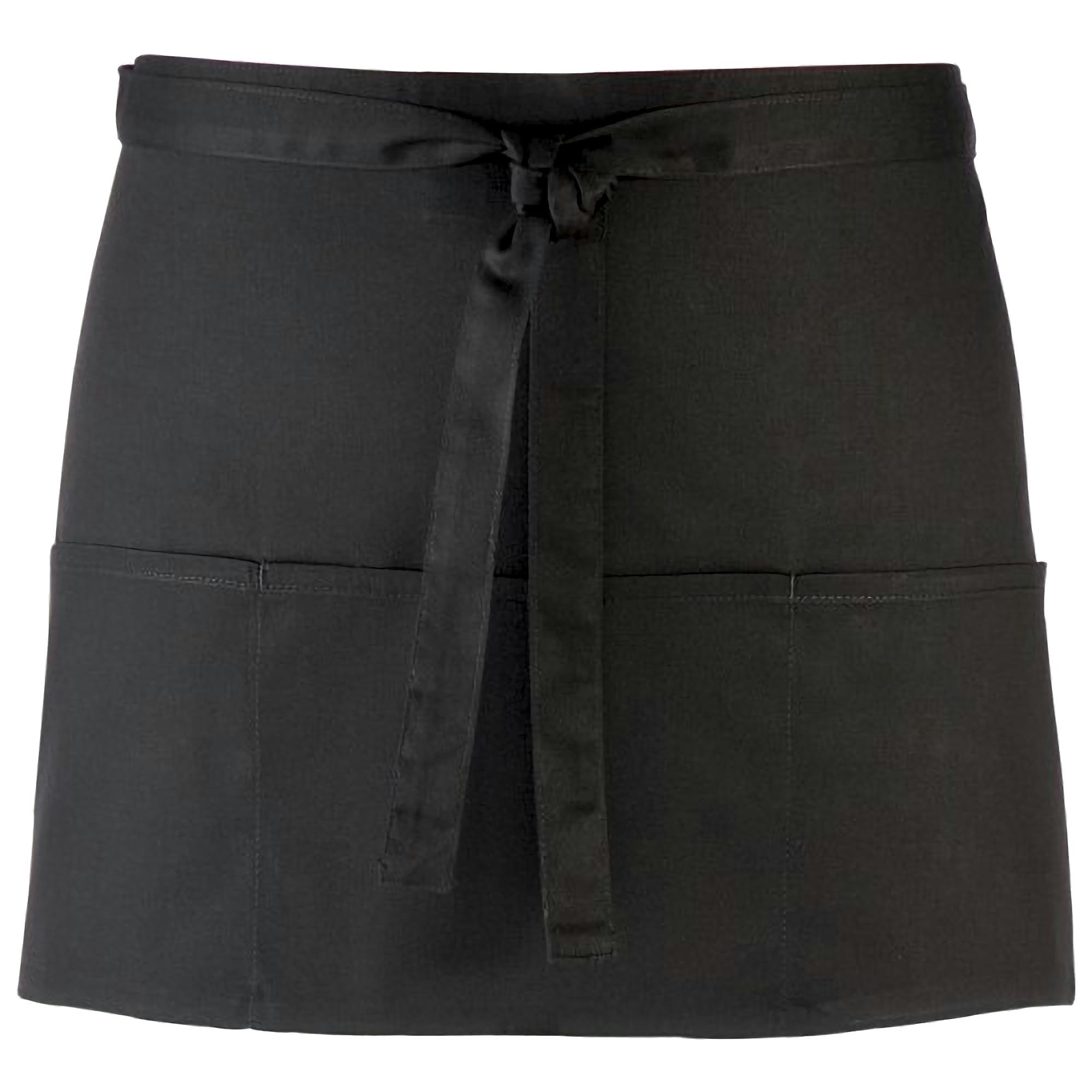 Premier Unisex Black Colours 3 Pocket Apron Workwear Pack Of 2 In - Image 2