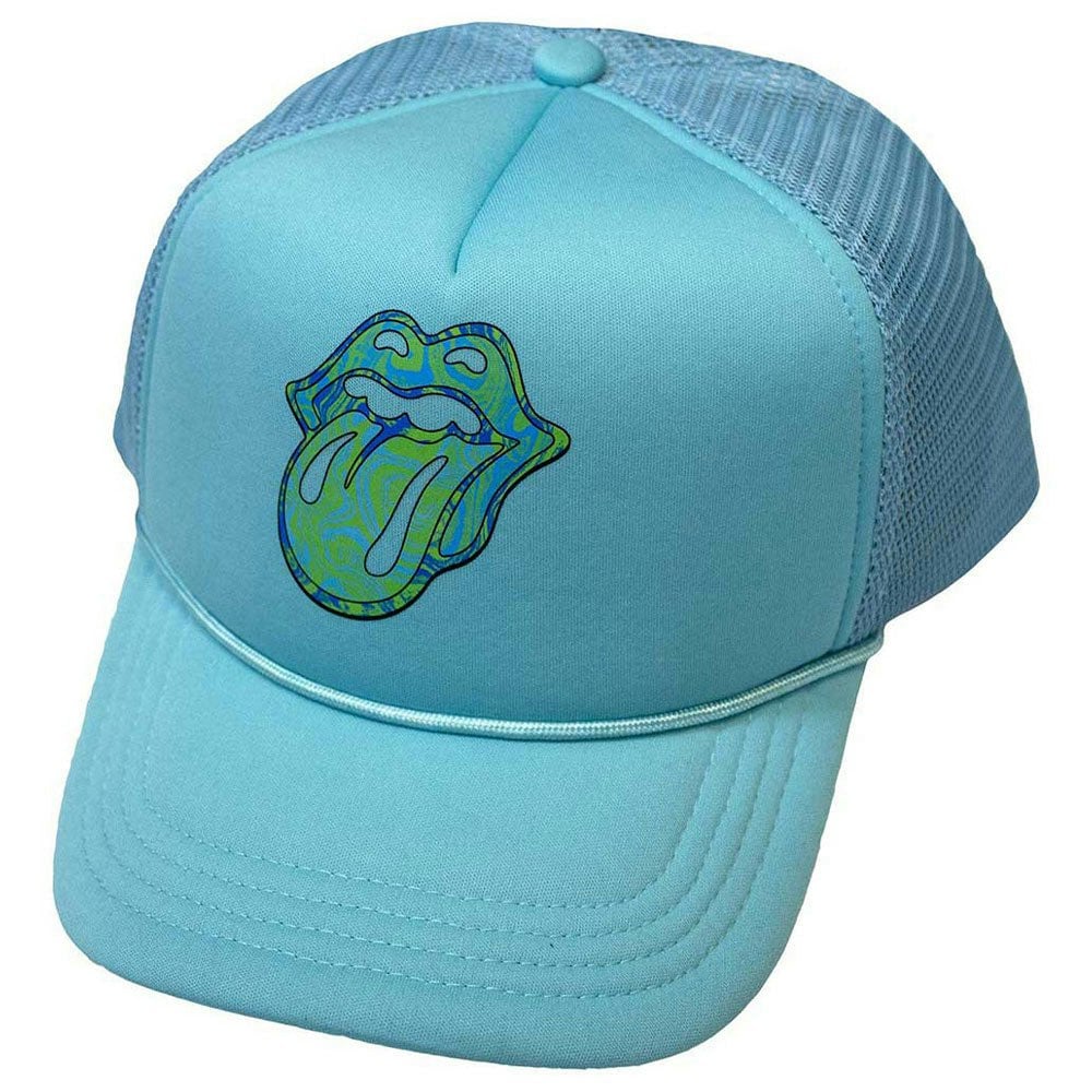 Paradiso Clothing Unisex Light/Blue The Rolling Stones Psychedelic Tongue Trucker Cap