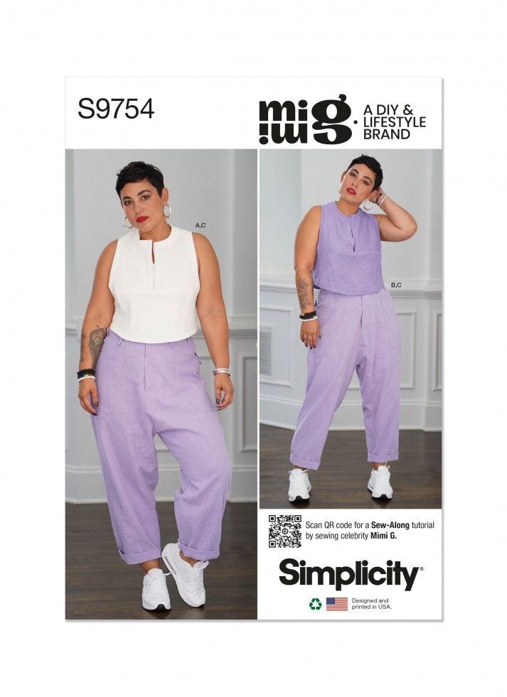 Simplicity Women's Sewing Pattern 9754, Tops, Trousers For K5 (8-10-12-14-16) - Intermediate - K5 (8-10-12-14-16)