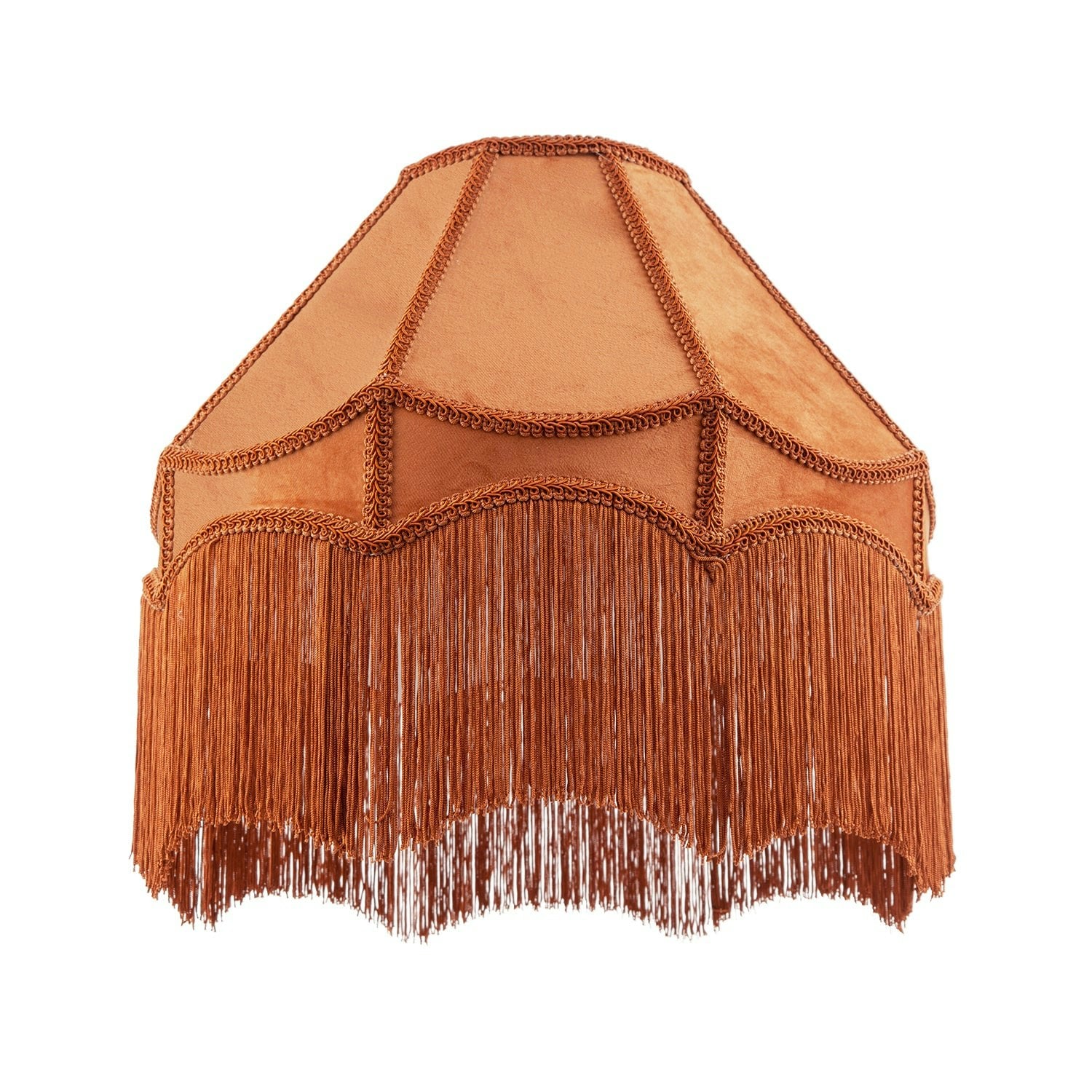 Happy Homewares Light Traditional Victorian Empire 40Cm Lamp Shade In Ochre With Tassels