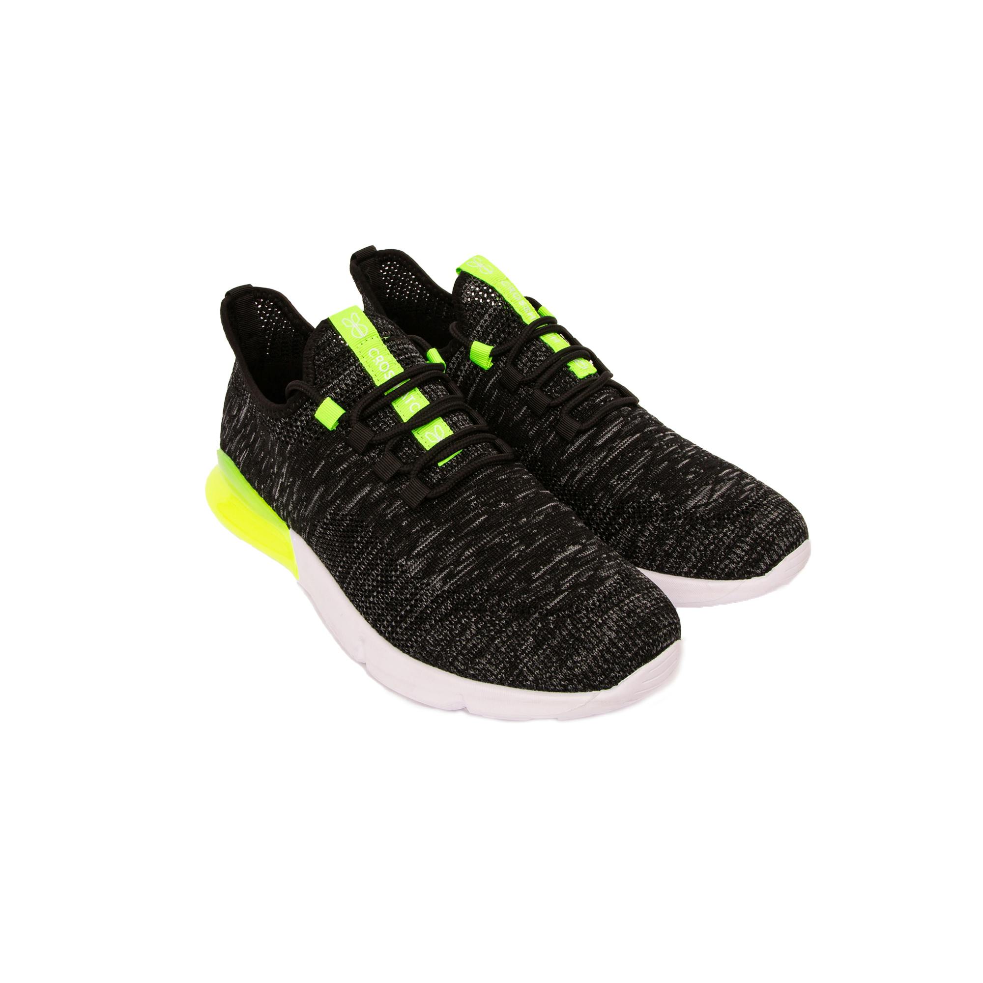 Crosshatch Men's Black/Green Smitlay Mve Trainers - 9 Uk - 80% Canvas/20% Rubber