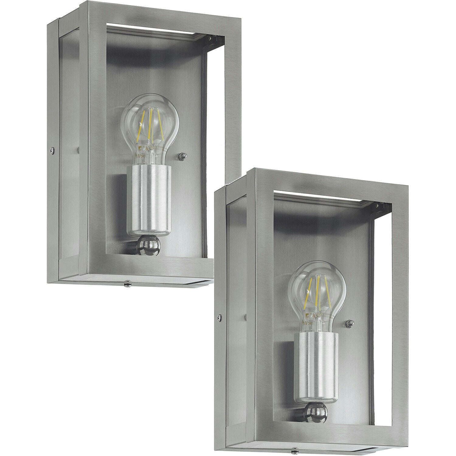 Rackhams Light Pack Ip44 Outdoor Wall Stainless Steel Box 1X 60W E27 Porch Lamp Size 2