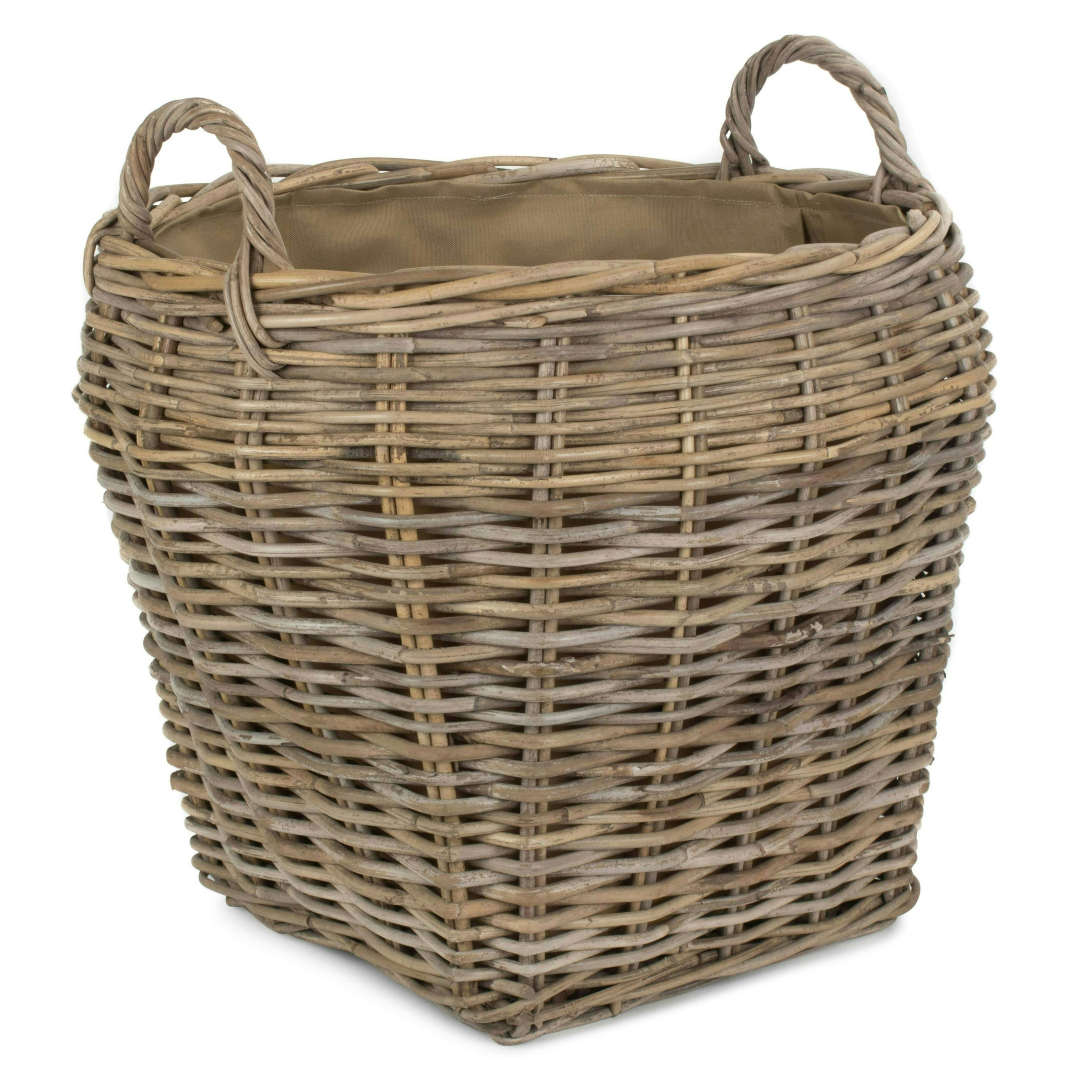 Red Hamper Red/Brown Hamper Amphora Rattan Log Basket With Cordura Lining