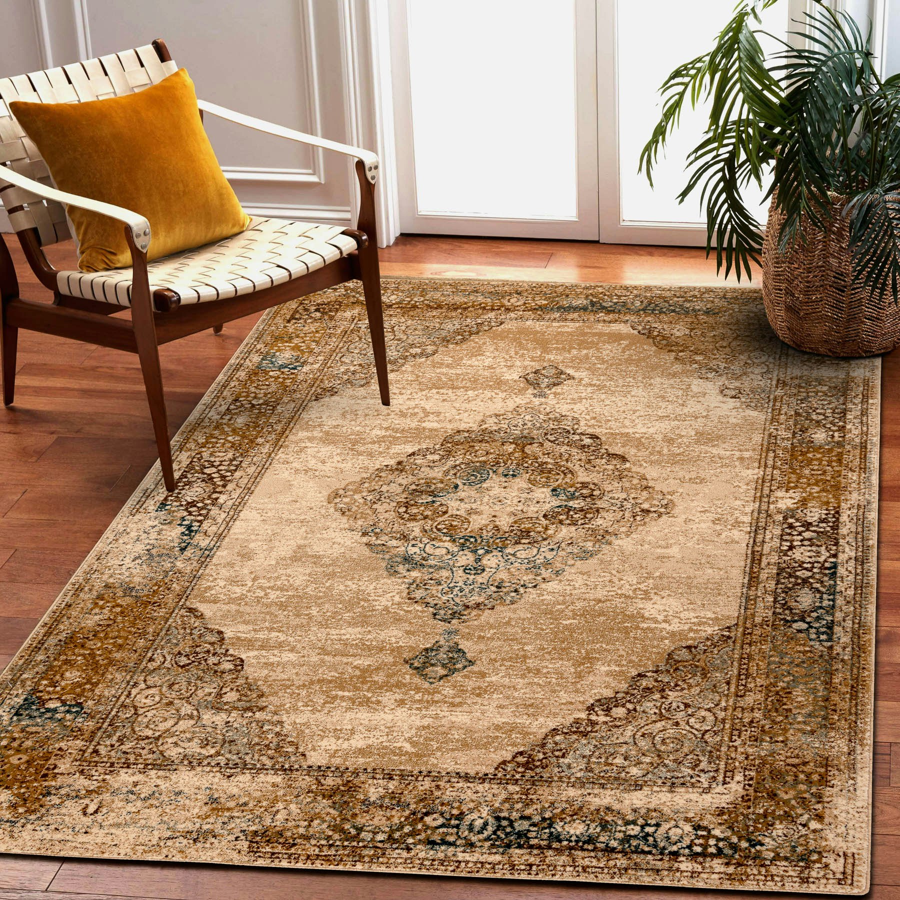 Rugsx Beige Wool Omega Rug - 200Cm X 300Cm