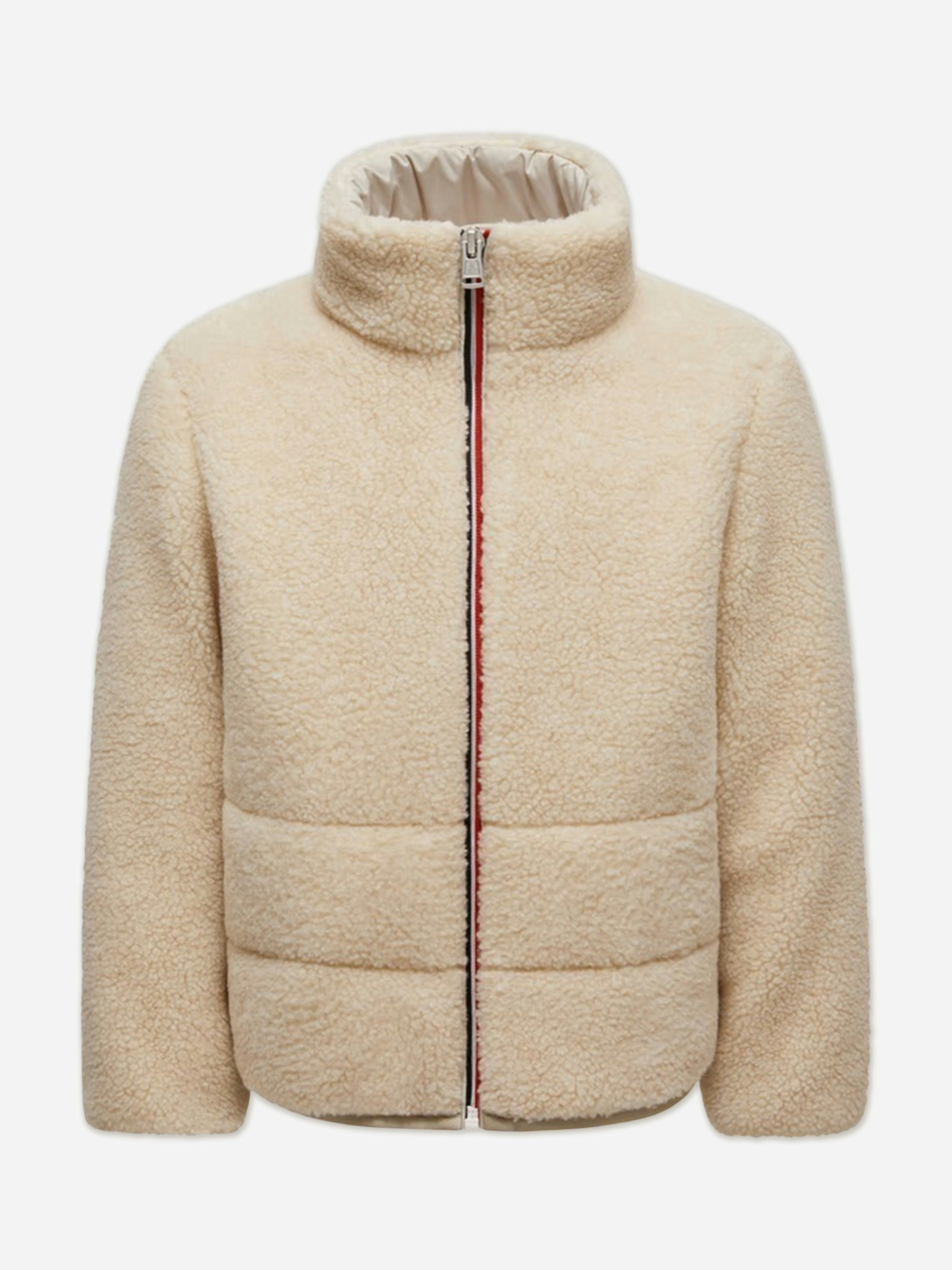 Moncler Enfant Boys Ivory Kids Teddy Fleece Casan Jacket In - 12 Yrs