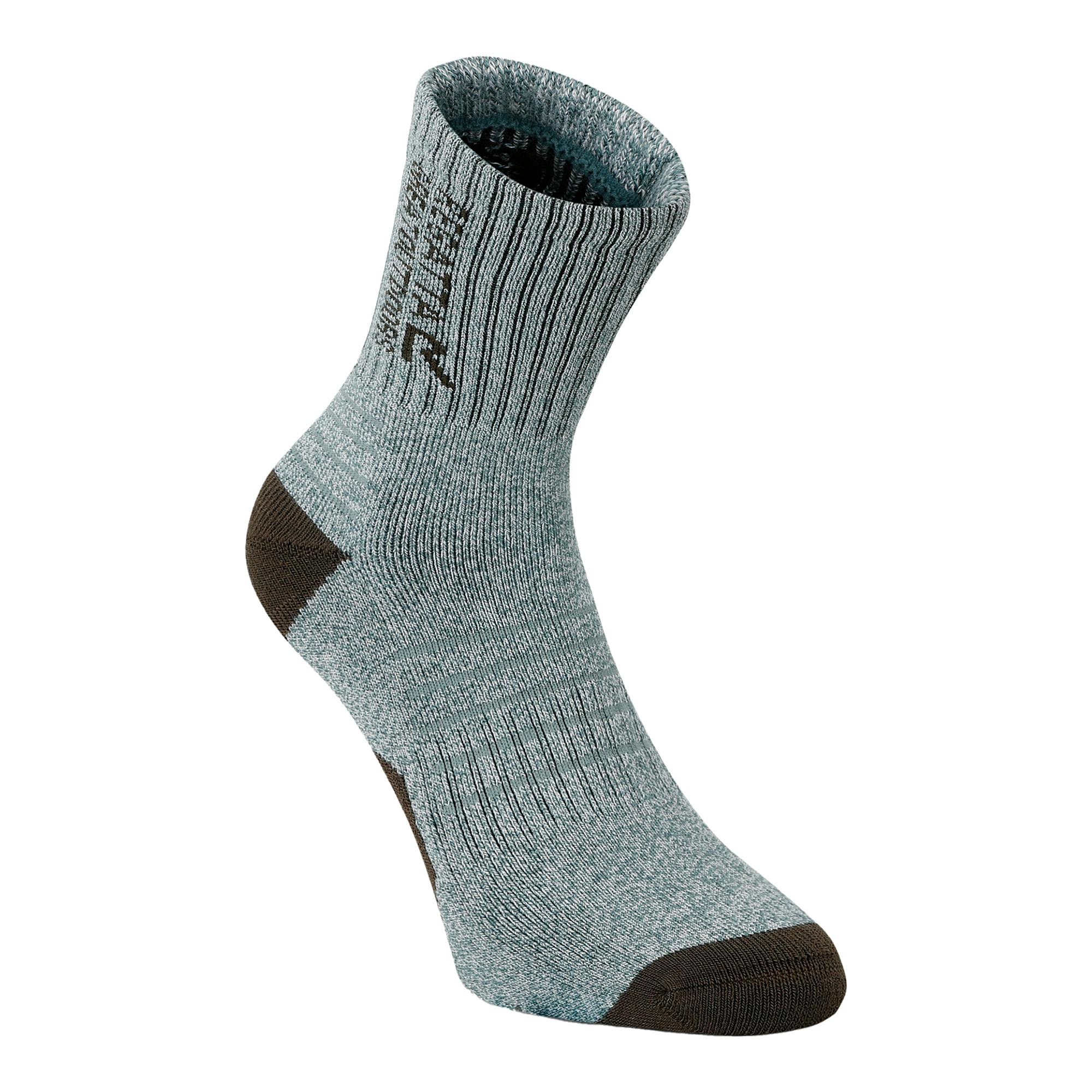 Regatta Women's Green/Grey Bamboo Crew Socks - Spruce Mist - Spruce Mist - 3 Uk-5 Uk - 80% Bamboo/15% Polyamide/5% Elastane