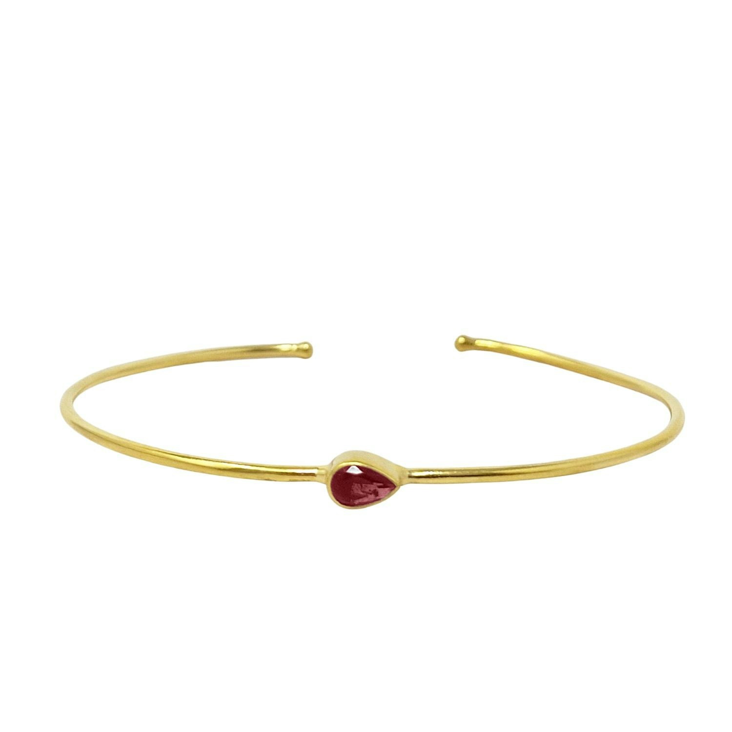 Harfi Gold Garnet January Birthstone Plated Bangle