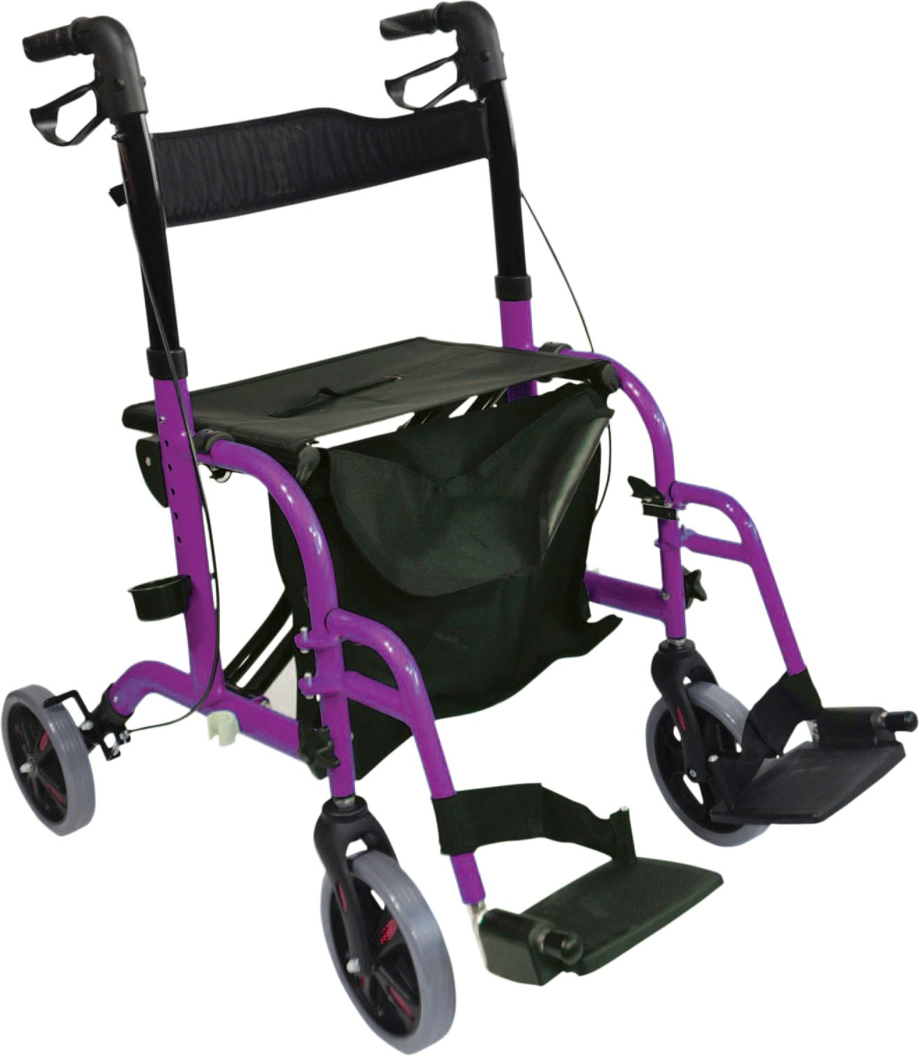 Aidapt Purple Duo Rollator And Transit Chair