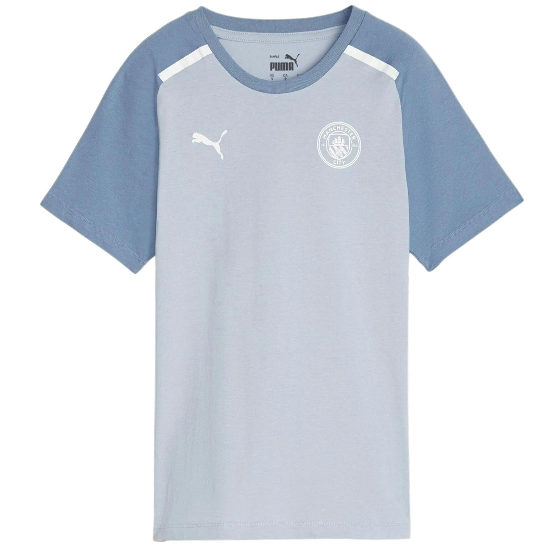 Puma Men's Blue Manchester City Fc T-Shirt - Wash - M - Wash - 65% Recycled Polyester/35% Viscose