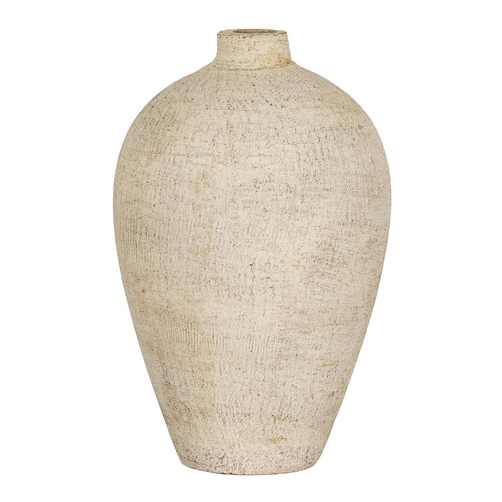 Hill Interiors Cream Morrow Tall Vase - 28Cm X 18Cm X 18Cm - 100% Mixed