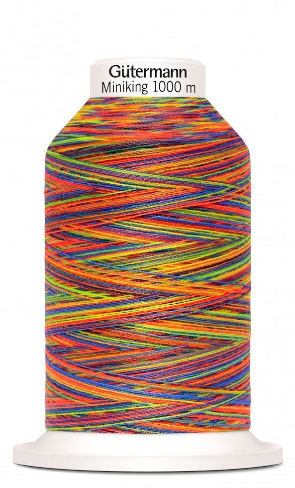 Gutermann Multicolour Miniking Overlocker Thread 1000M Polyester Thread Suitable For Dressmaking - 9822 - 1000 Metres