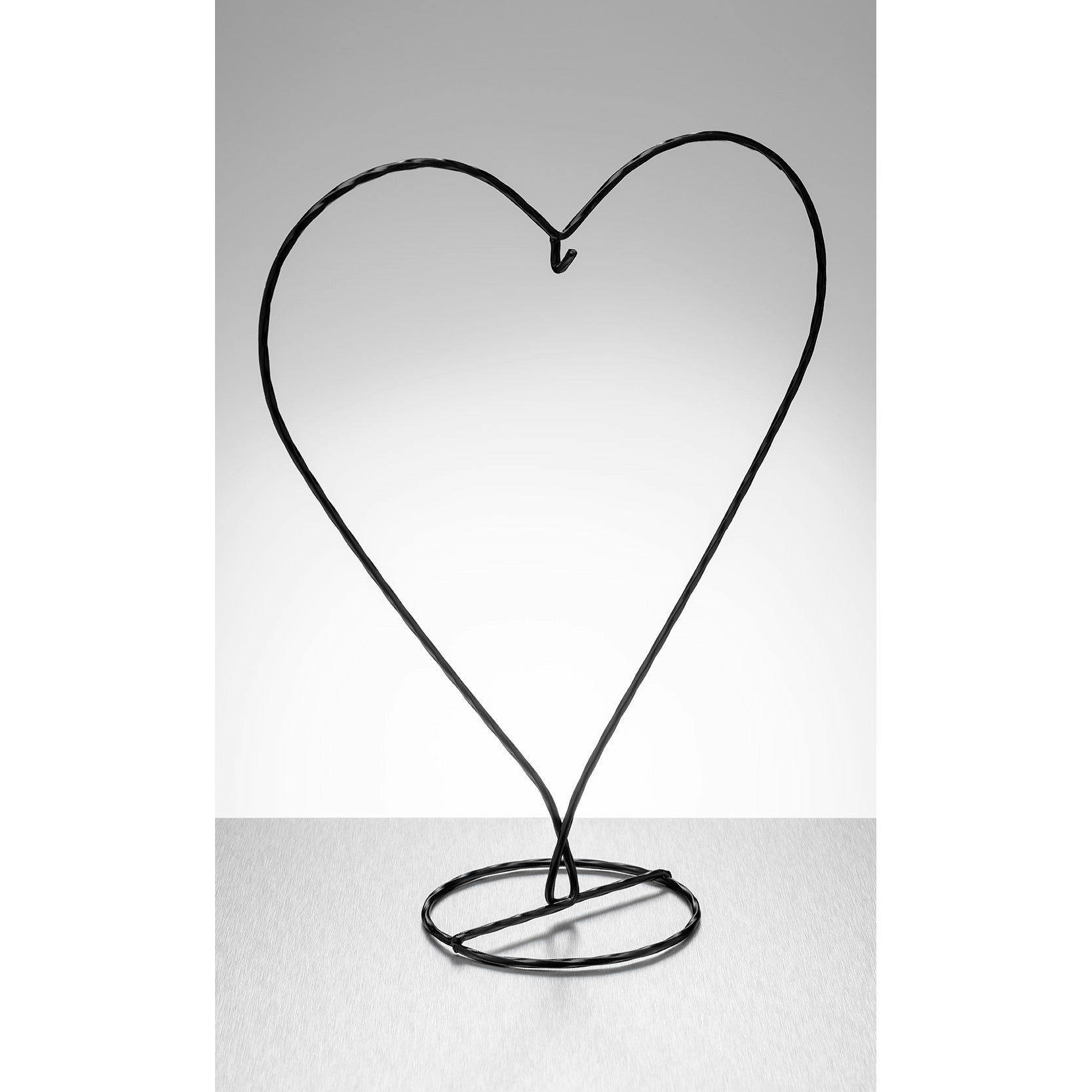 Sienna Glass Black Heart Shaped Metal Ornament Stand