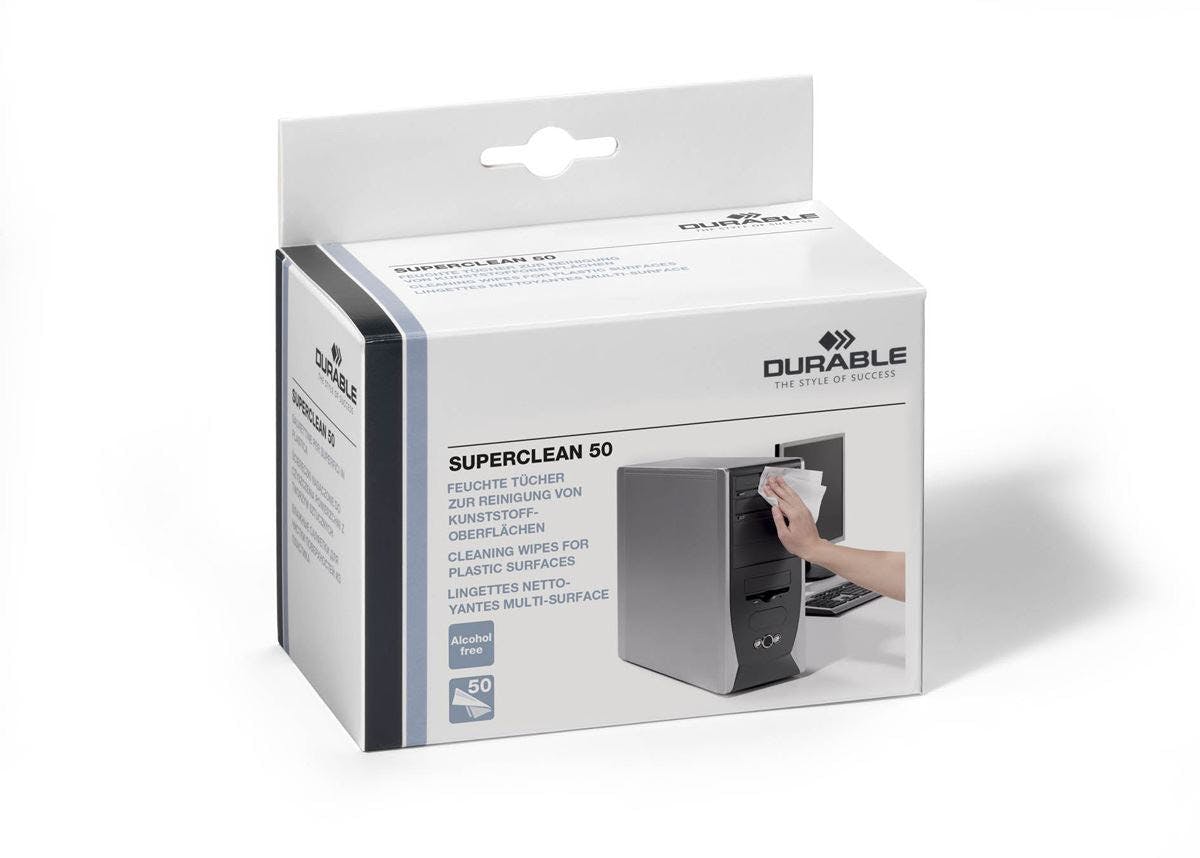 Durable Superclean Anti-Static Biodegradable Tech Cleaning Wipes | 50 Sachets