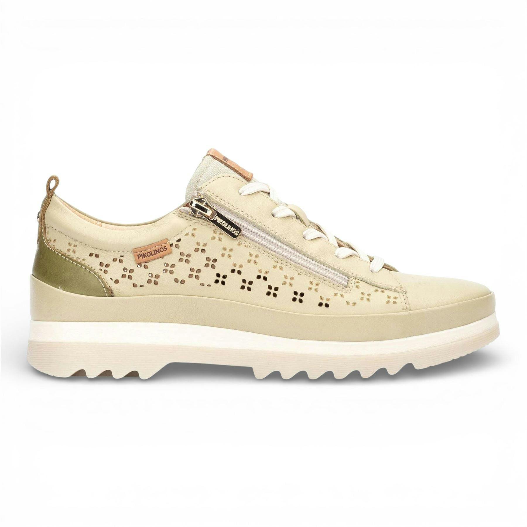 Pikolinos Women's Green ’S Apple Leather Lace Up Zip Trainer Sneaker Shoes - Vigo - Uk 6 | Eu 39 | Us 8.5