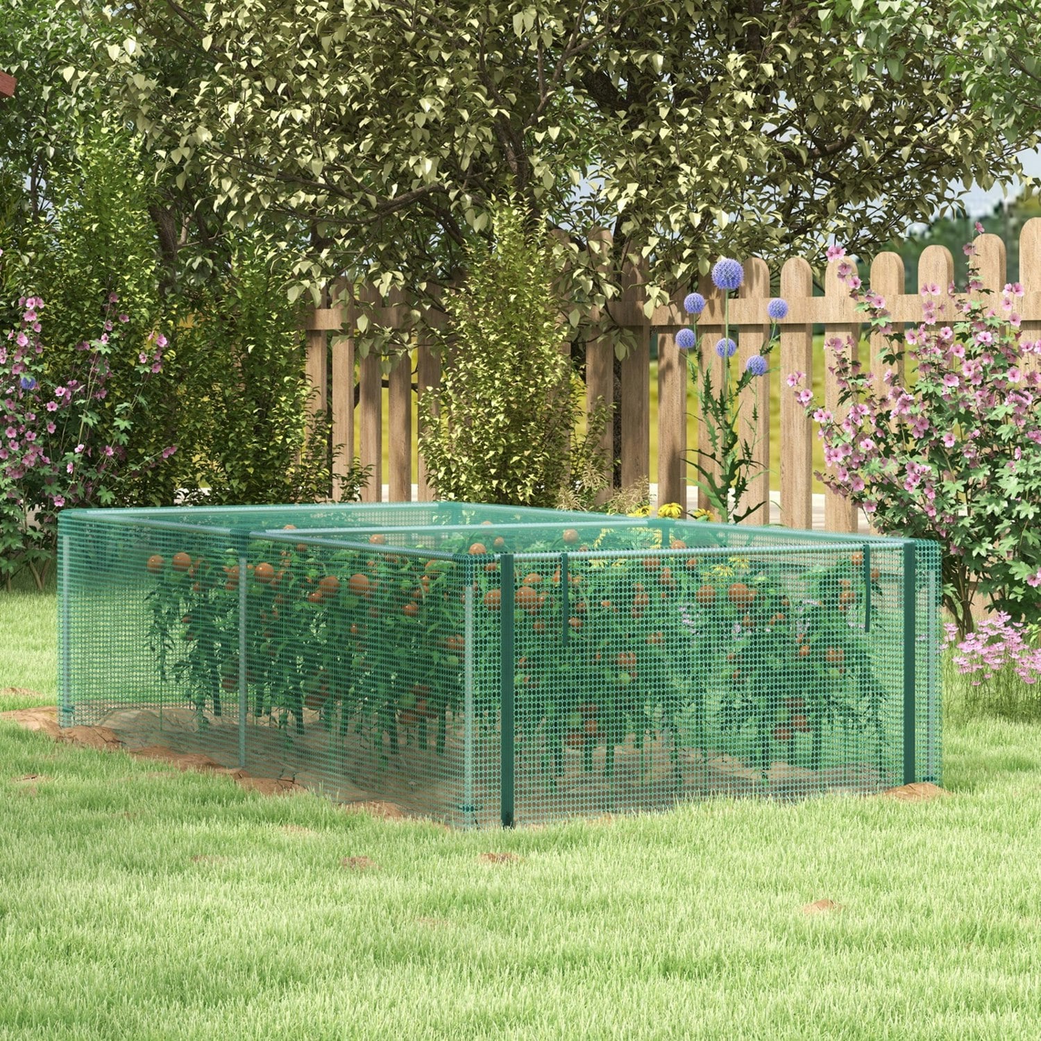 Rackhams Green 8' X 4' Plant Protection Tent Crop Cage With Door,