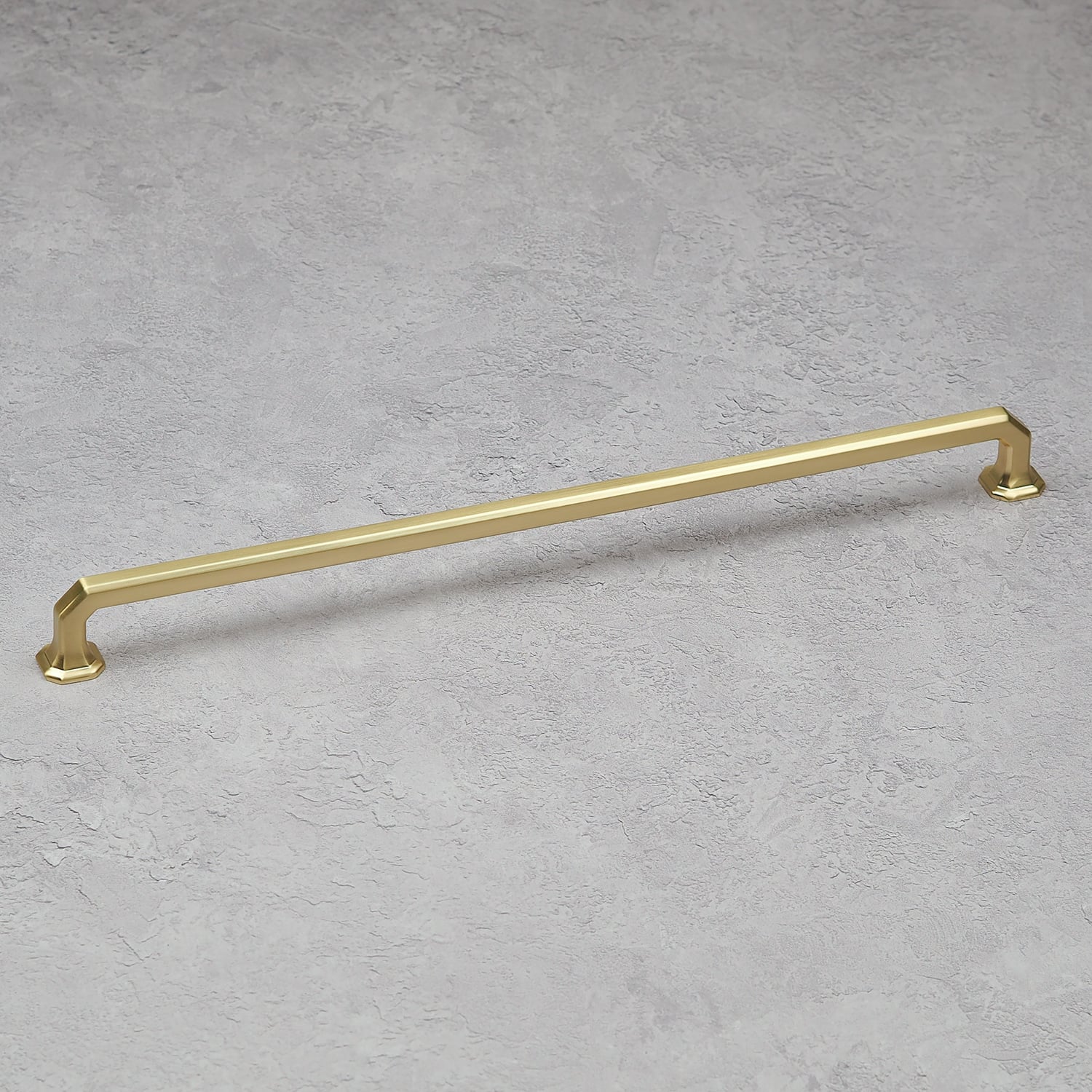 Handle & Home Light Polished Brass Octagonal Knob And Geometric Handles - 320Mm Handle - Image 4