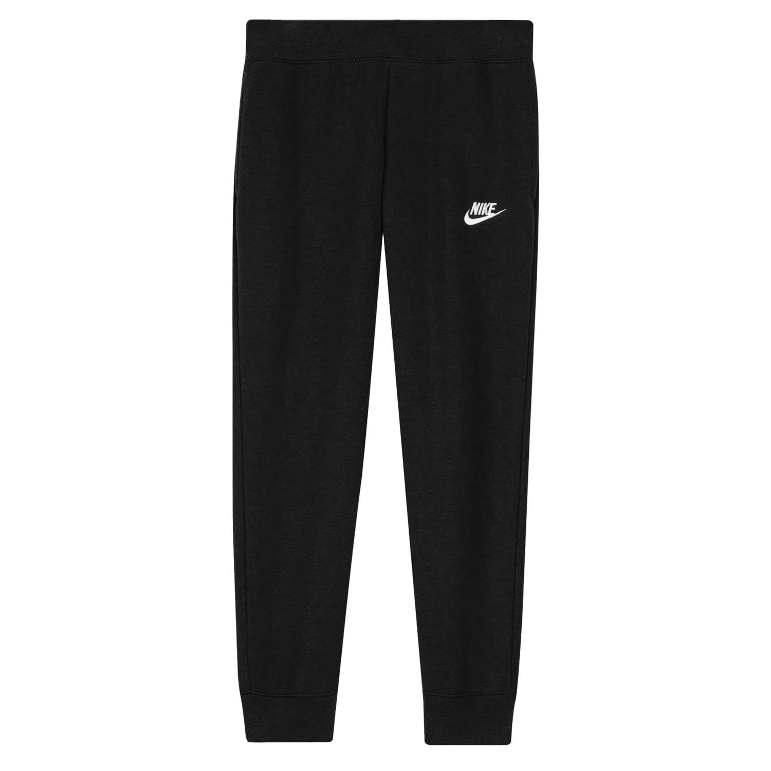 Nike Girls Black/White Cotton Blend Jogging Bottoms - 13 Years - 80% Cotton/20% Polyester