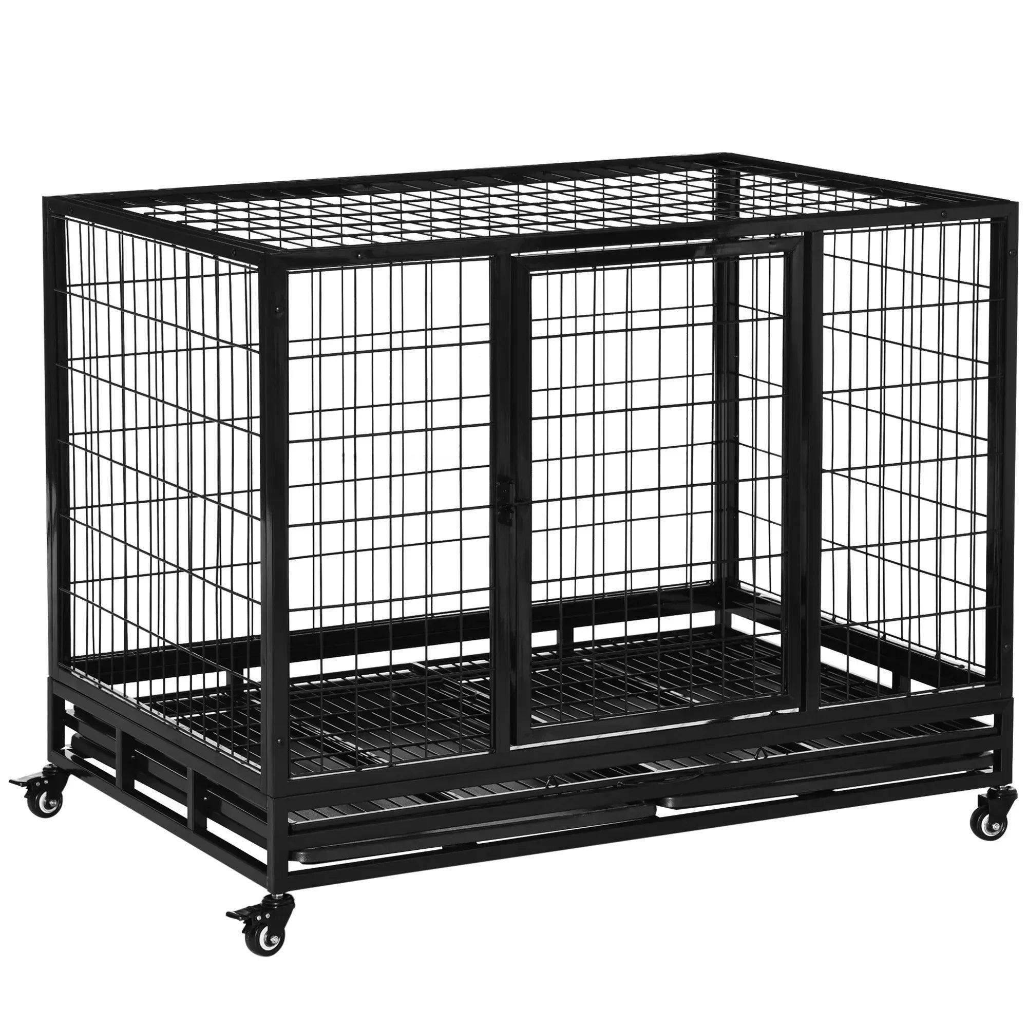 Pawhut Dog Cage Black 760 Mm X 1090 Mm X 870 Mm - Image 12