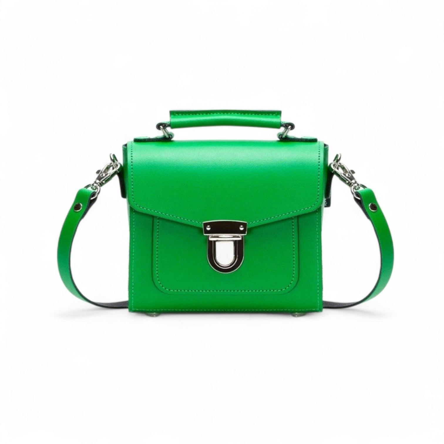 Zatchels Green Handmade Leather Sugarcube Handbag - Plus
