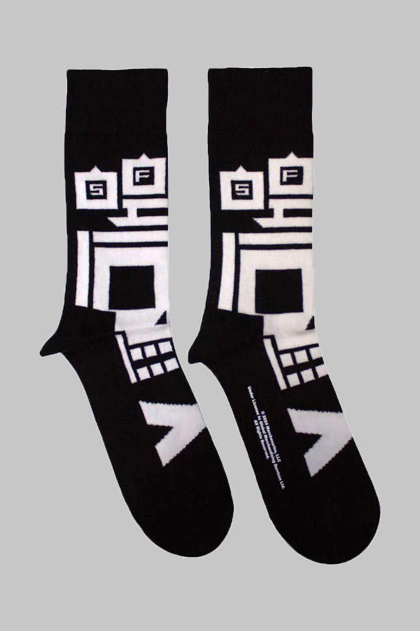 Paradiso Clothing Unisex Black Five Finger Death Punch Pixeled Skull Ankle Socks