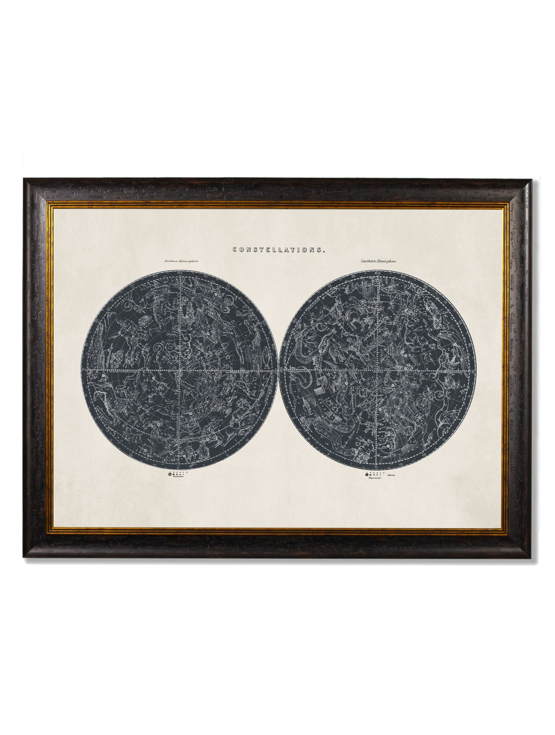 Rackhams Black C.1800 Map Of The Constellations - 70 X 95Cm - Mount