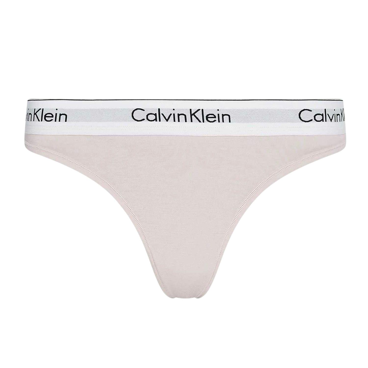 Calvin Klein Women's Pink Logo Cotton Blend Thong - 16 Uk - 100% Mixed