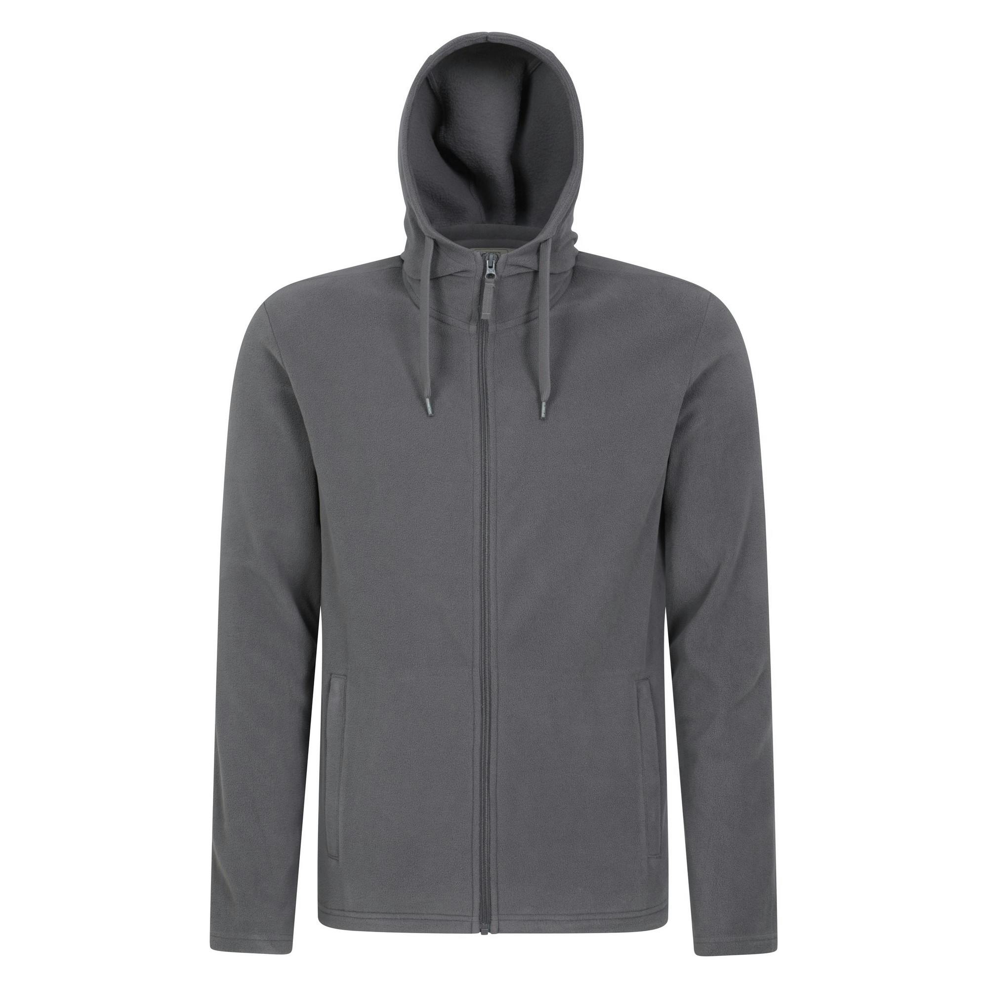 Mountain Warehouse Men's Dark/Grey Camber Fleece Full Zip Hoodie - Xxs - 100% Polyester