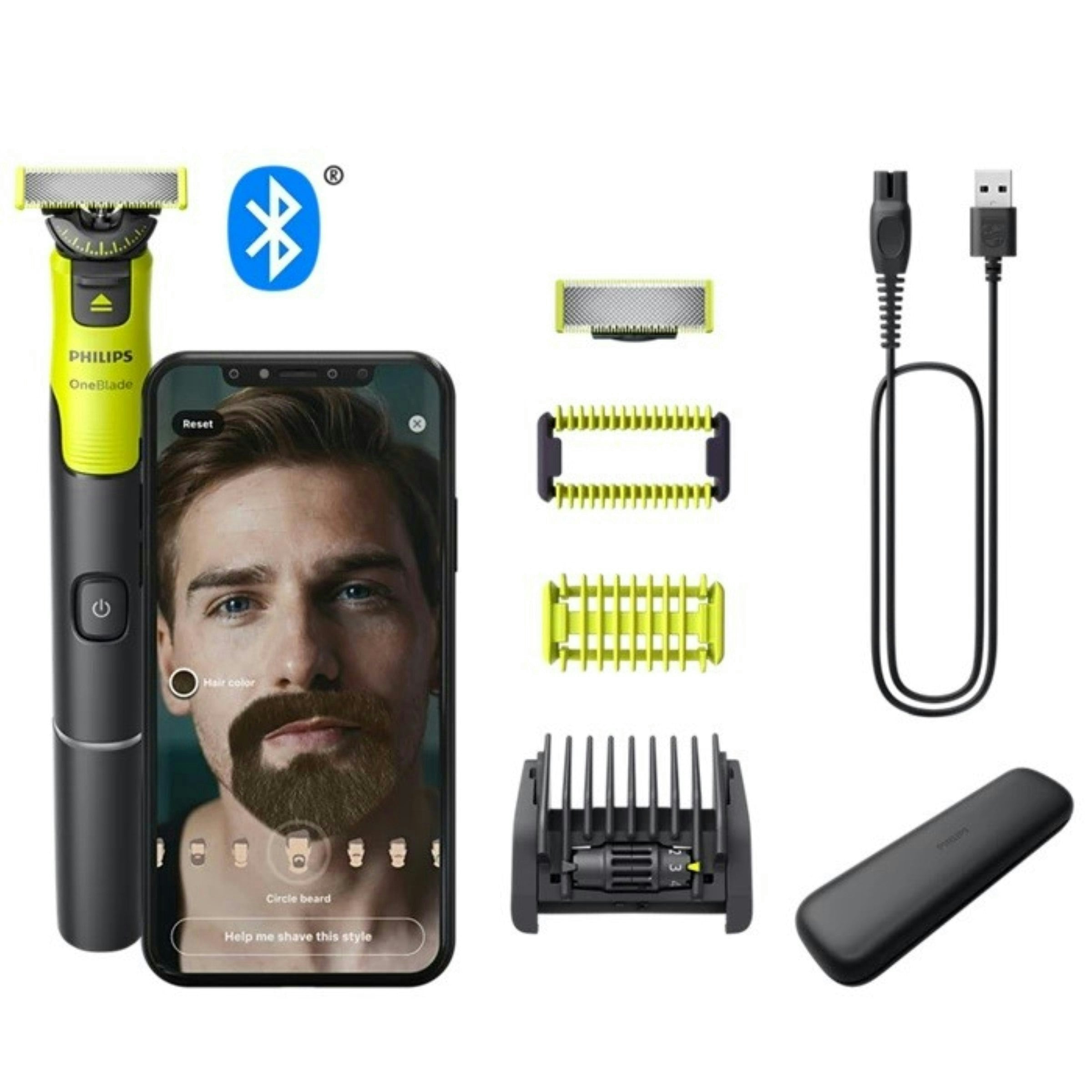 Philips OneBlade 360 Authentic Connected Face & Body Electric Shaver, Beard Trimmer and Body Groomer, 1x360 Blade, 1x Original Blade, 1x 5in1 Adjustable Comb, 1x Body Kit, 1x Travel Case, QP4631/65 - Image 6