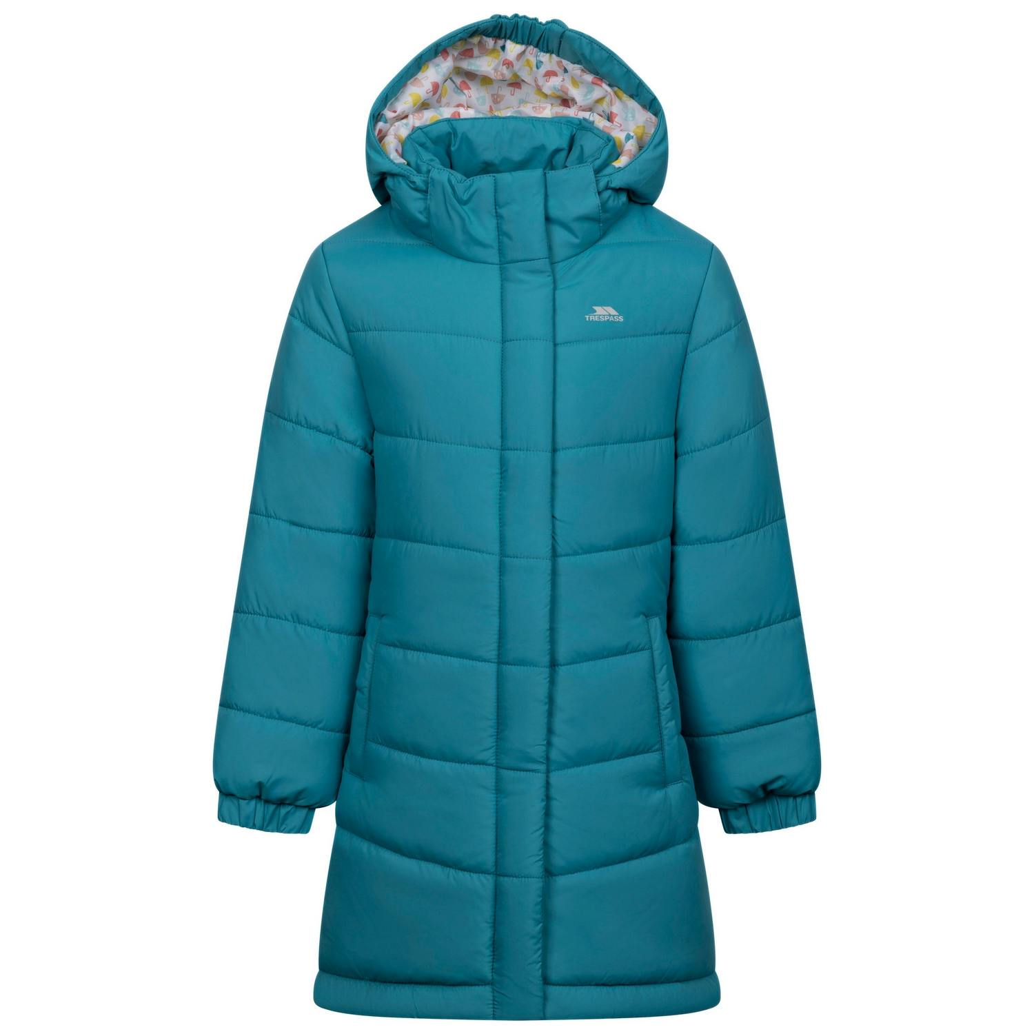 Trespass Girls Light Ellster Jacket - Teal - 7-8 Years - Teal - 100% Polyester