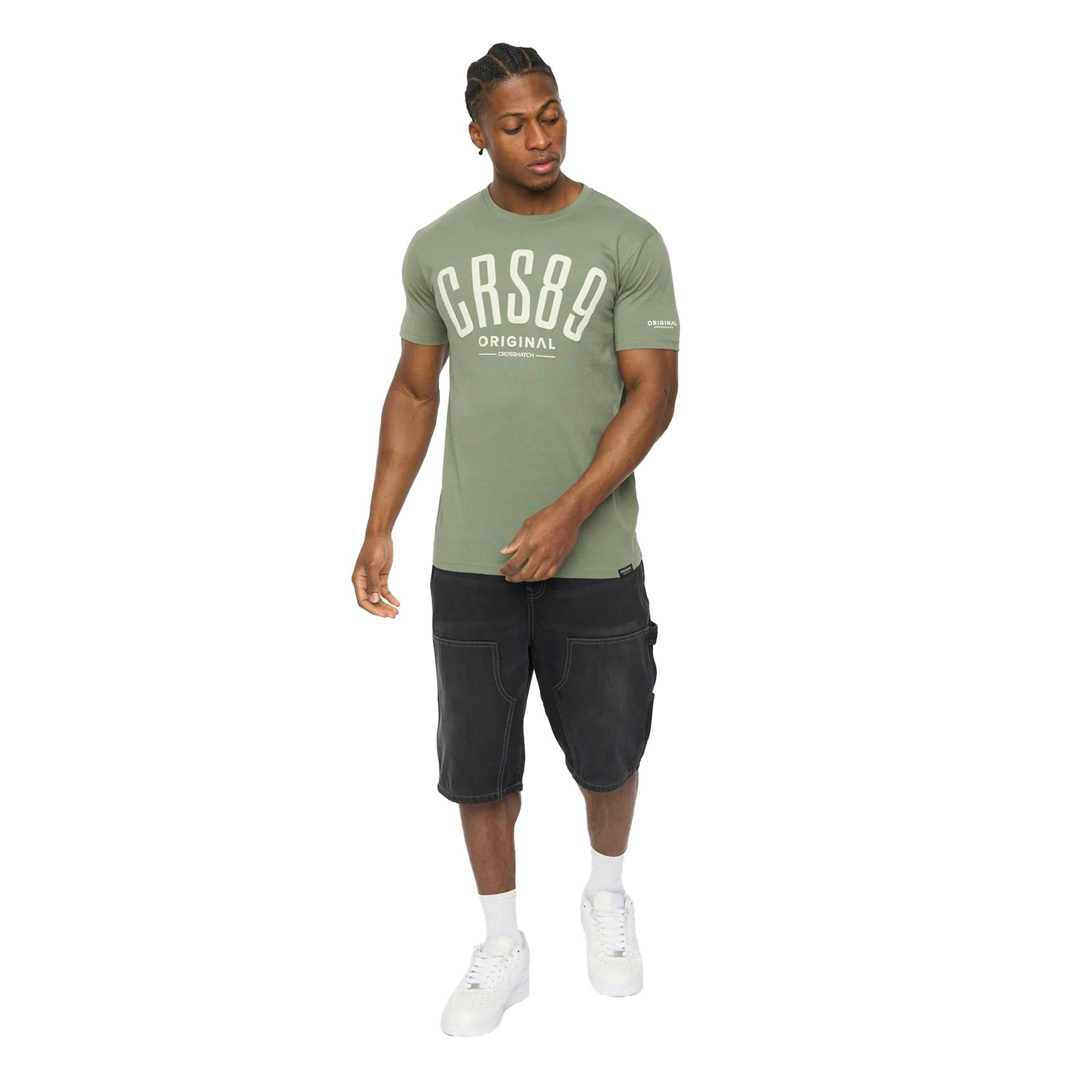 Crosshatch Men's Hallfell T-Shirt - Olive - Xl - Olive - 100% Cotton