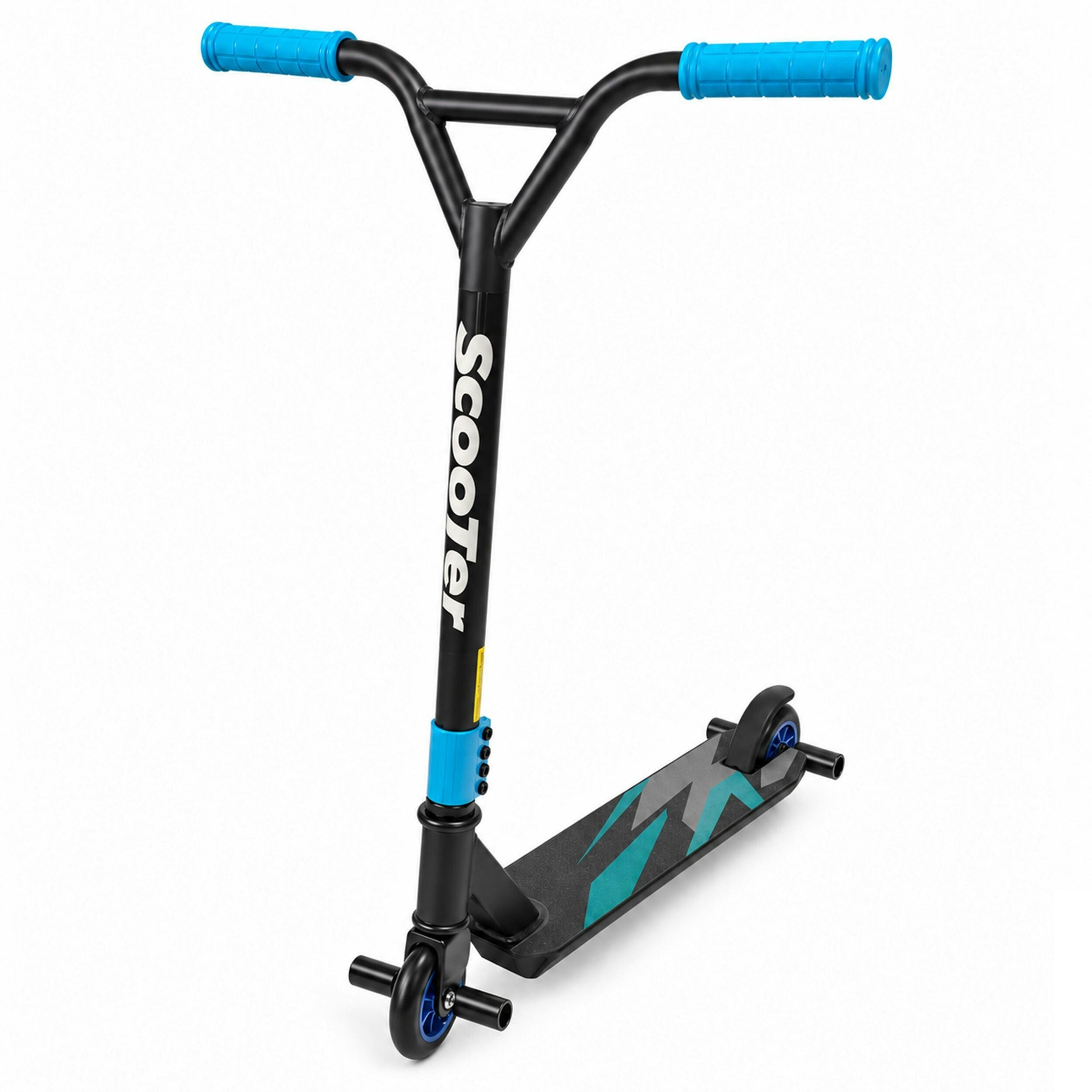 Rexco Lightening Blue Stunt Scooter Kids Adults Freestyle Kick Fixed Bar 100Mm Abec-11 - Black Blue - Image 5